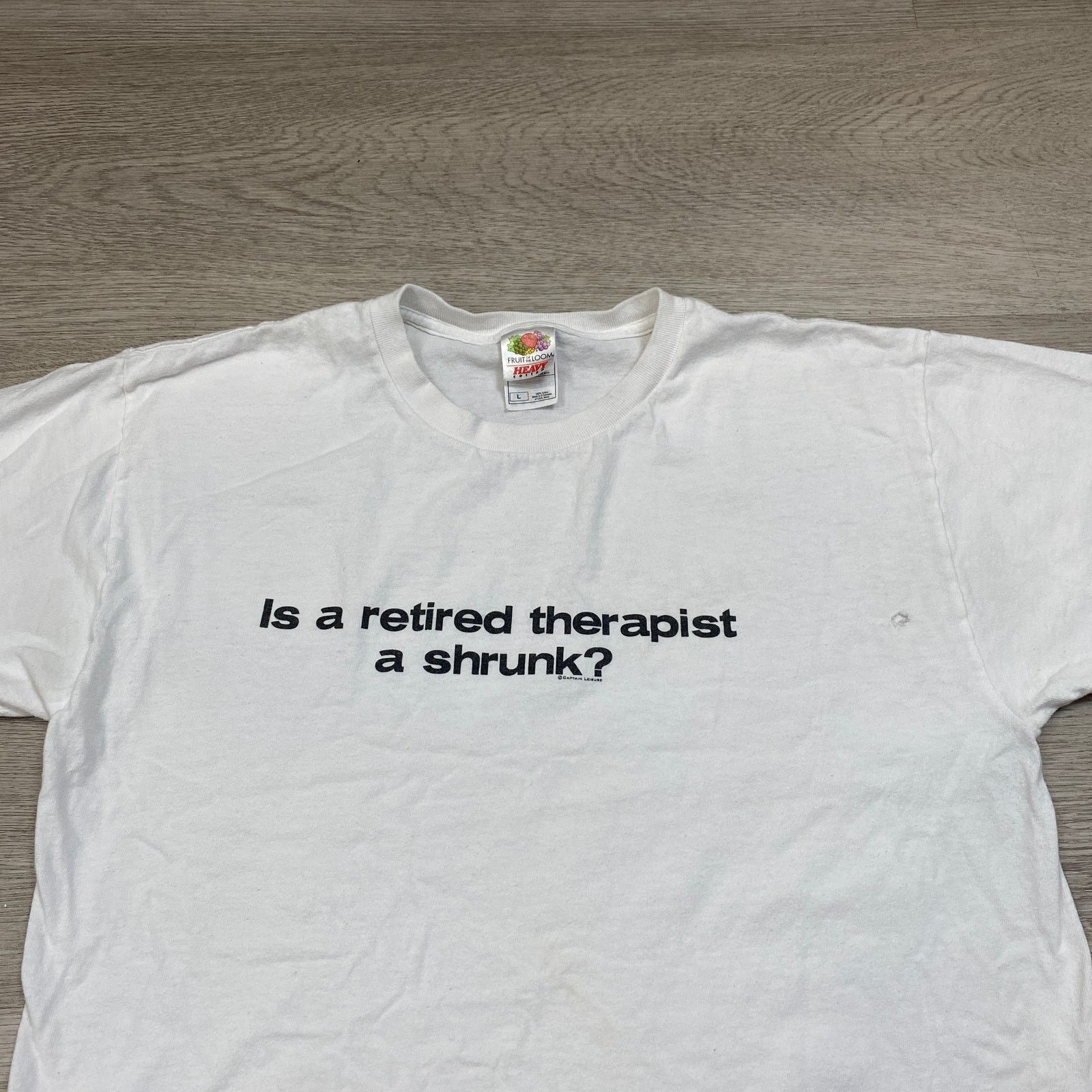 Fruit Of The Loom × Vintage Vintage Y2K Retired Therapist Shrunk Funny Shirt Men's Large Size US L / EU 52-54 / 3 - 2 Thumbnail