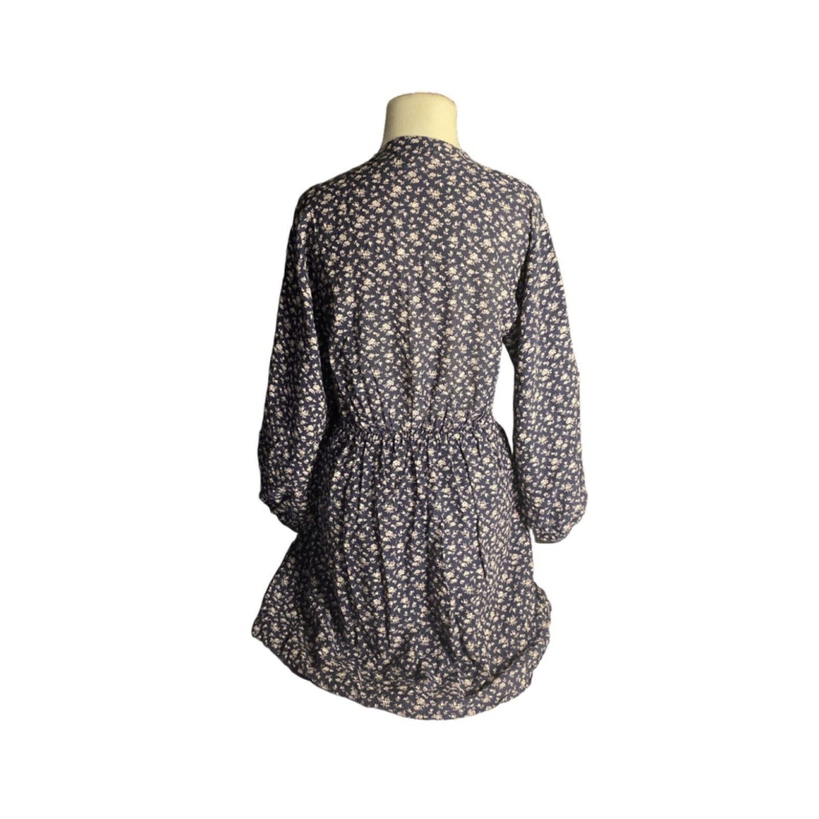 Joie Joie Floral Button Front Mini Dress Cottagecore Boho Navy Size XXS / US 00 / IT 34 - 5 Thumbnail