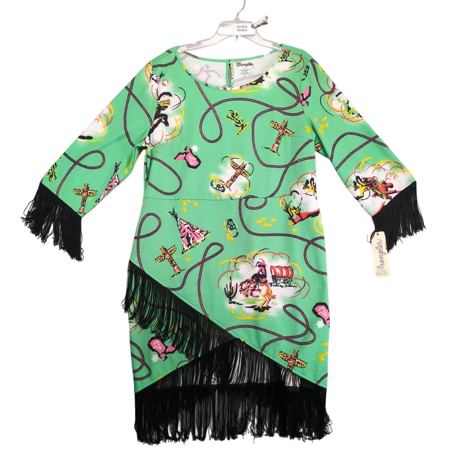 Wrangler NWT Wrangler Green Western Fringe Dress Sz XL Cowgirl Rodeo Size XL / US 12-14 / IT 48-50 - 1 Thumbnail