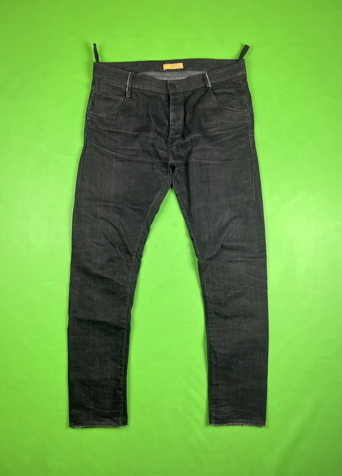 image of Layer 0 Layer-0 Ssm 22-10 Avantgarde Black Washed Denim Pants, Men's (Size 34)