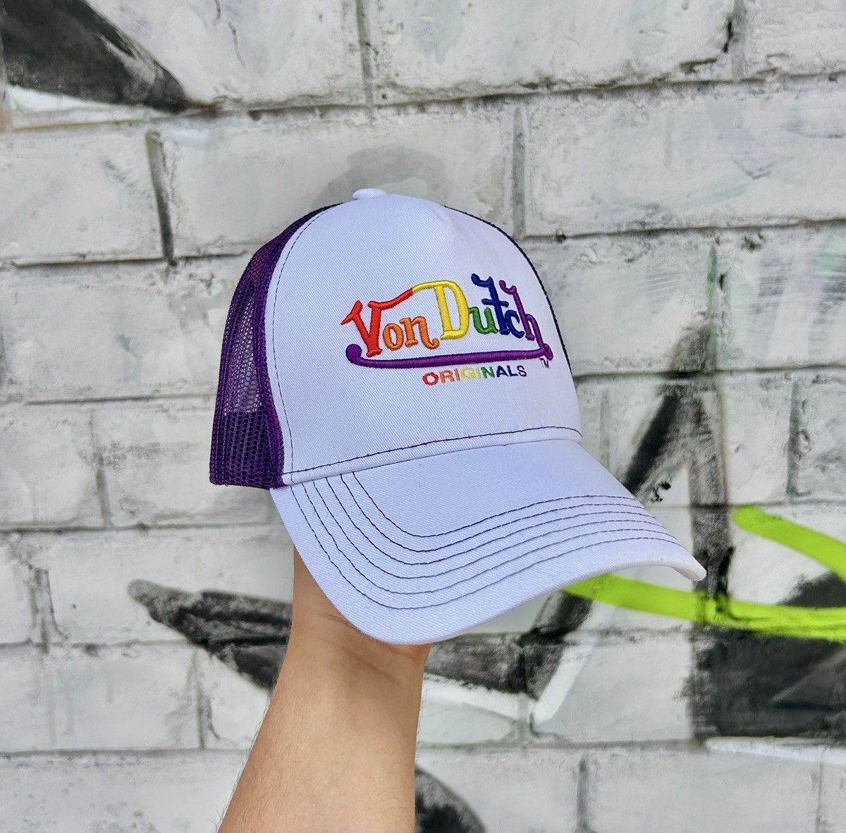 Von Dutch Vintage Von Dutch Rainbow Trucker Cap Hat Size ONE SIZE - 8 Thumbnail