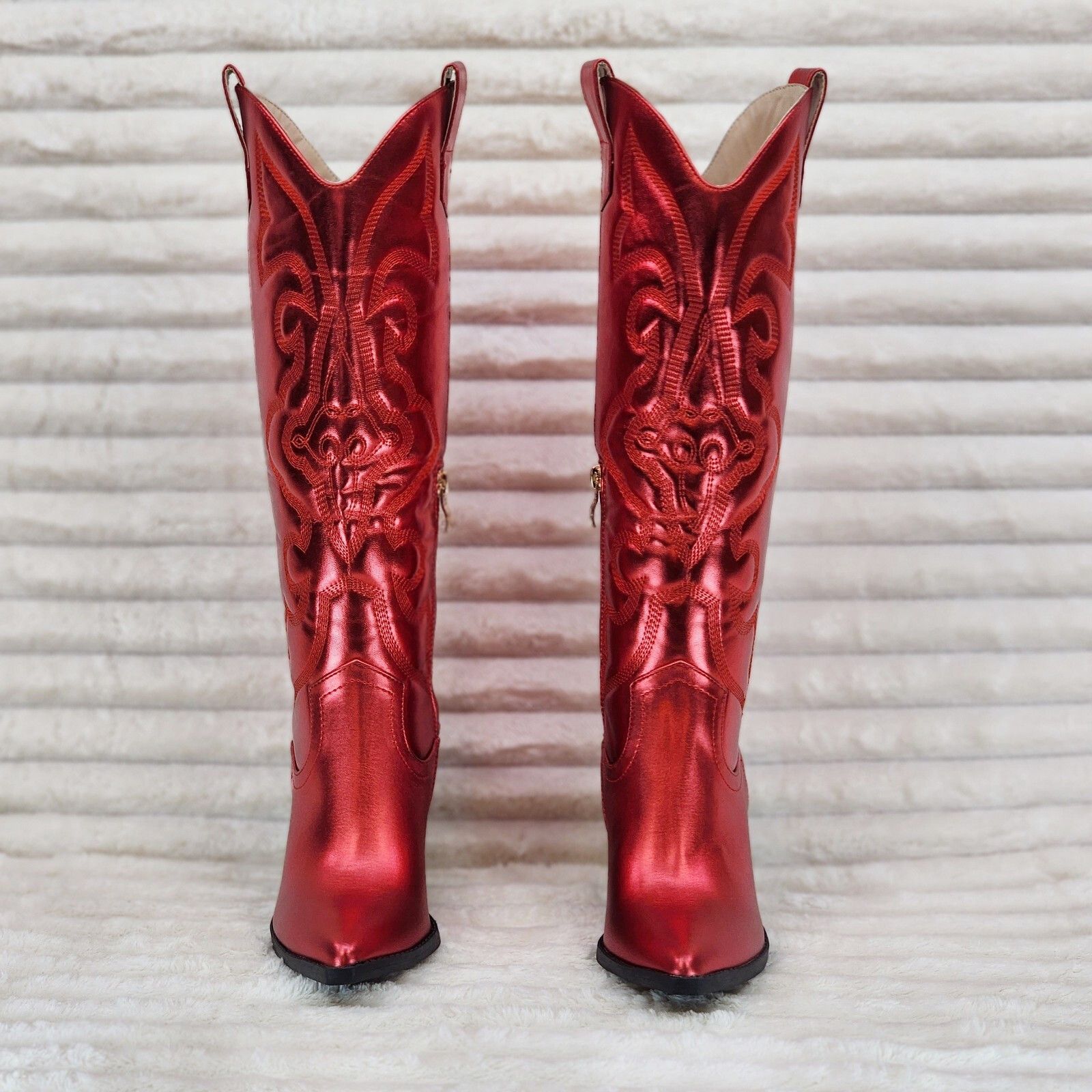 Other Electric Cowboy Brush Metallic Matte Western Knee High Cowgi Size US 7 / IT 37 - 5 Thumbnail