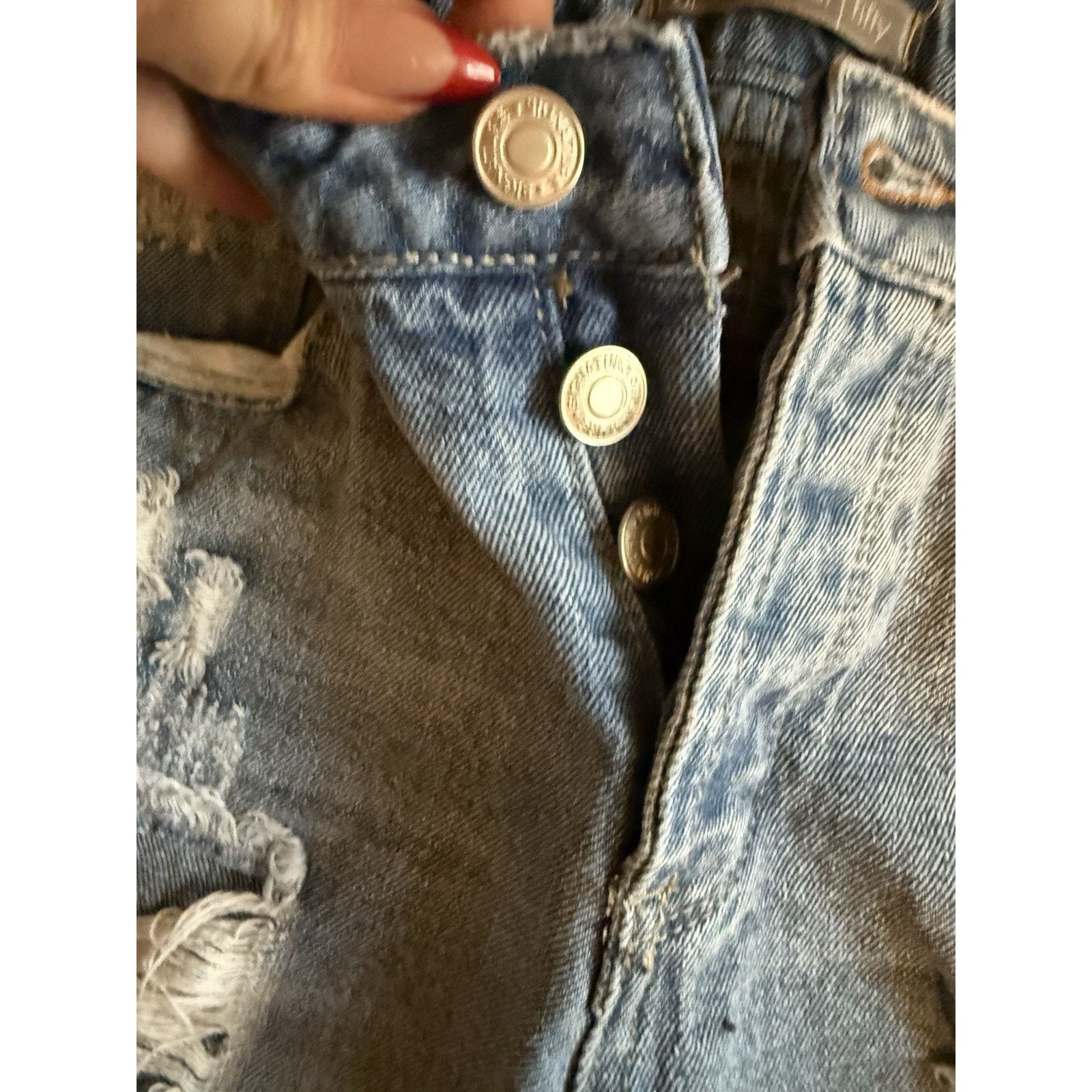 Other Boutique Distressed High Rise Women's Straight Jeans Small Size 29" - 5 Thumbnail