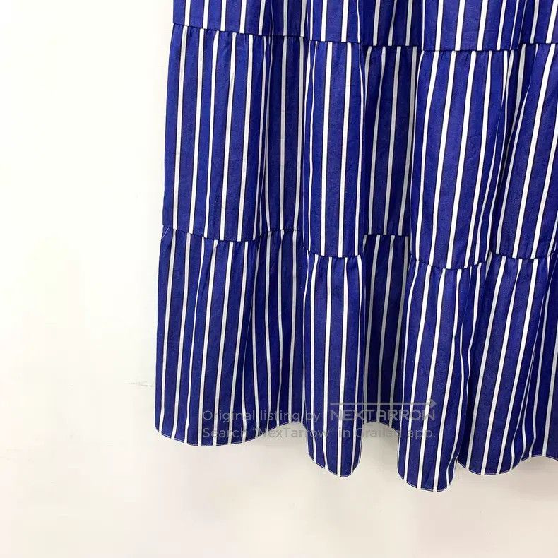 Prada Prada Dark blue striped cotton casual pleated skirt Size 26" / US 2 / IT 38 - 4 Thumbnail