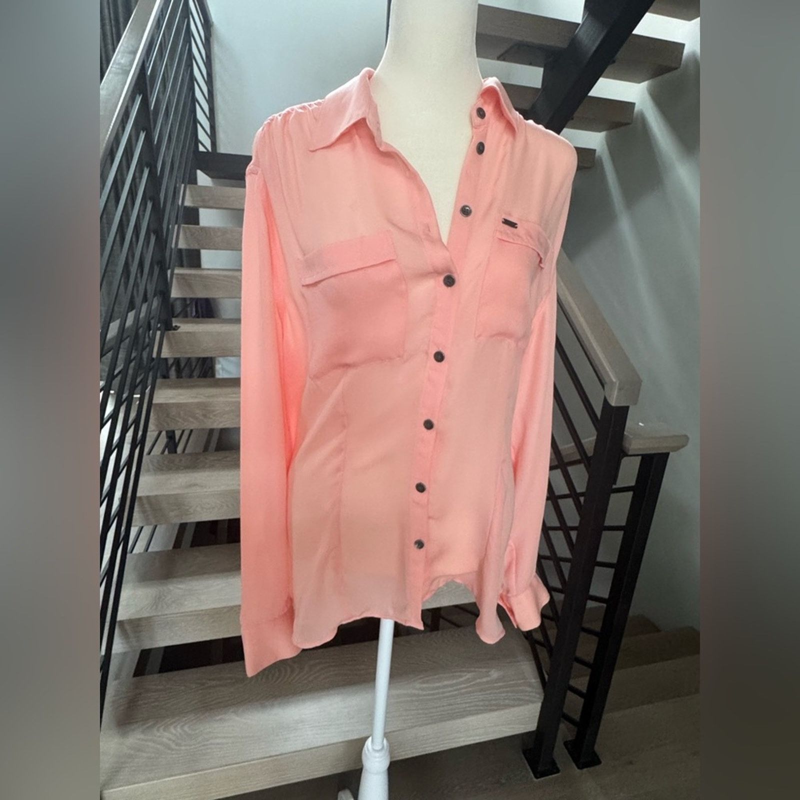Guess Guess Y2K Coral Button-Down Shirt for Women size S Size S / US 4 / IT 40 - 3 Thumbnail