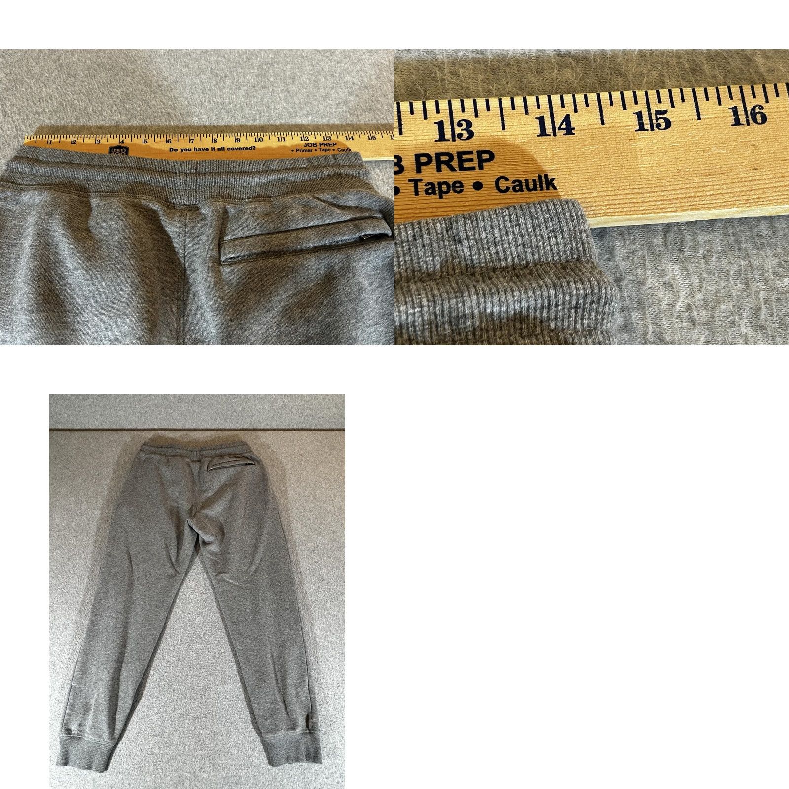 Vintage GOAT USA Jogger Pants Mens Medium Gray Fleece Pocket Zipper Waist Drawstring Athletic Casual Tapered Leg Gym Size US 31 - 8 Thumbnail