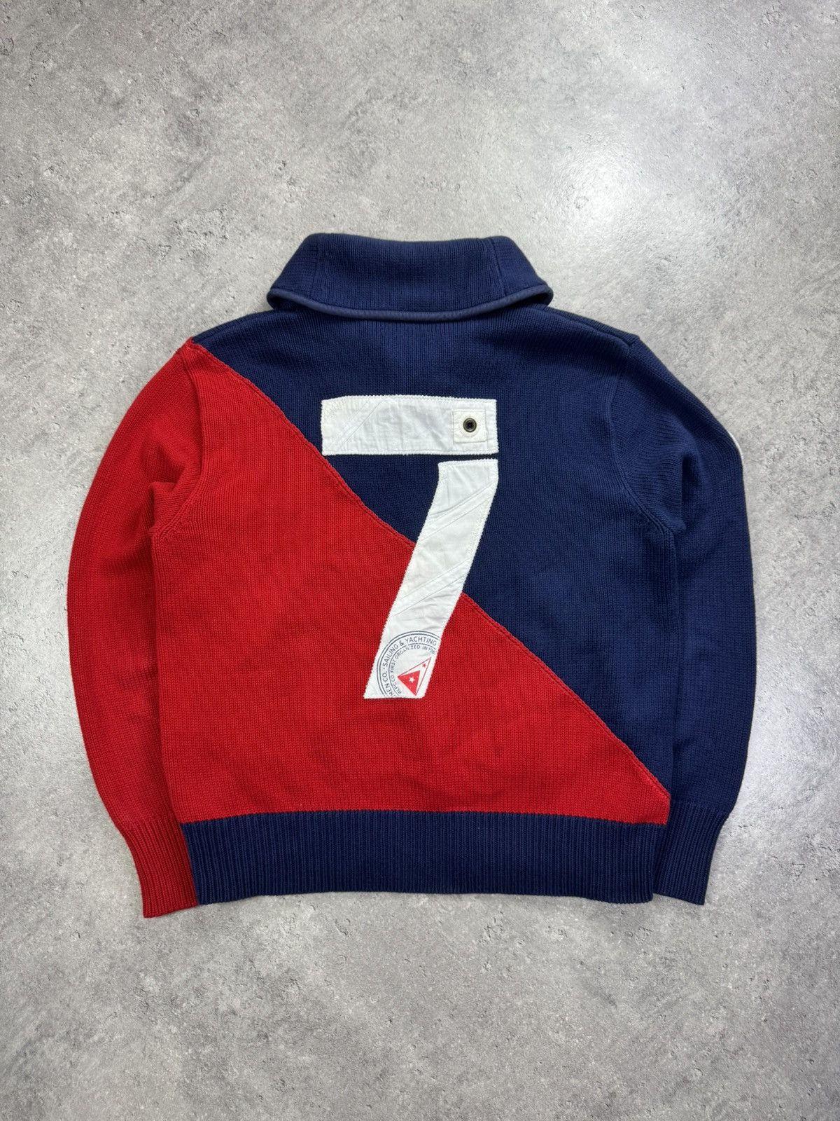 Polo Ralph Lauren KNIT - POLO RALPH LAUREN - Yachting Sweater 90s Cowl Neck Size US XL / EU 56 / 4 - 12 Thumbnail