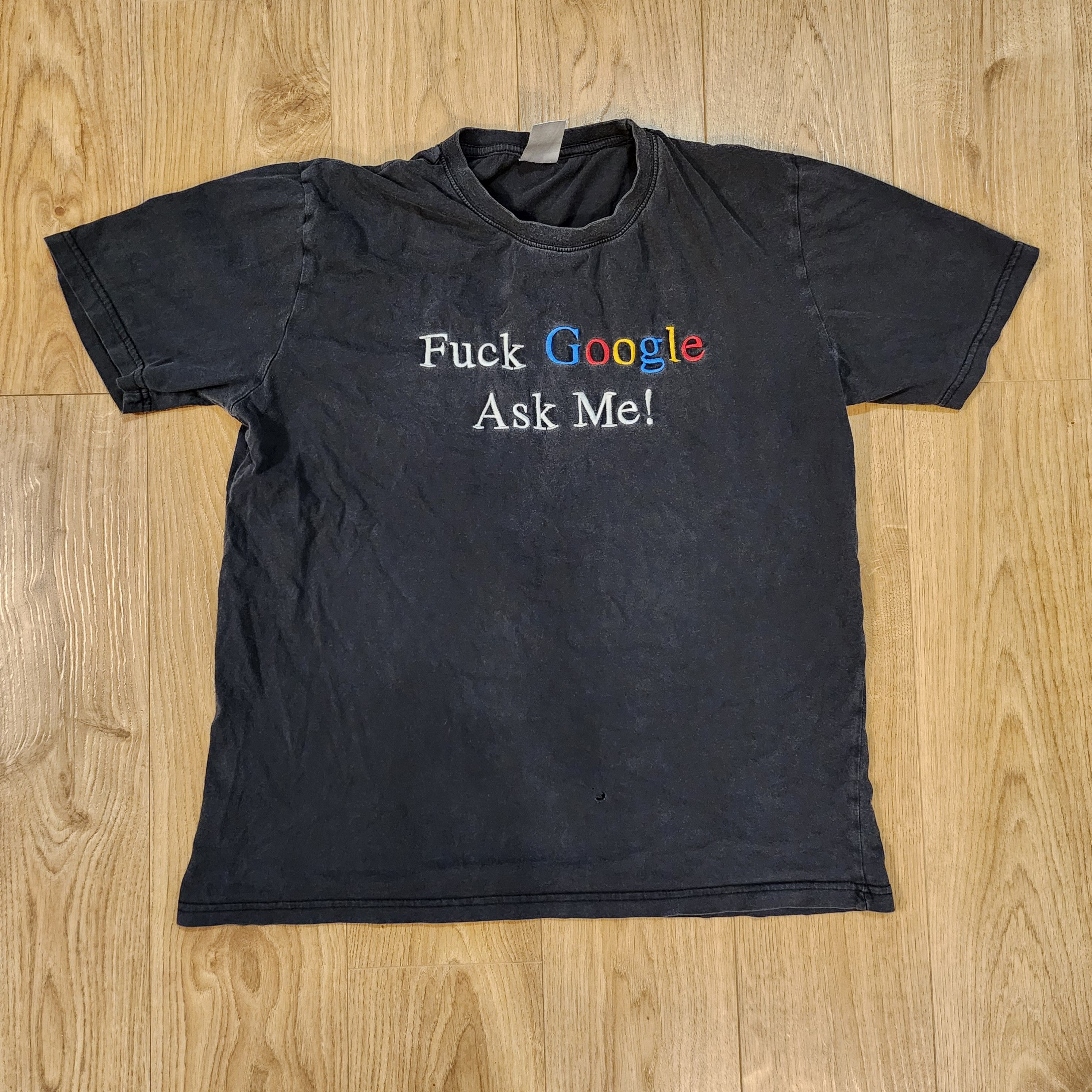 Vintage "Fuck Google Ask Me" Embroidery tshirt Size US L / EU 52-54 / 3 - 1 Thumbnail