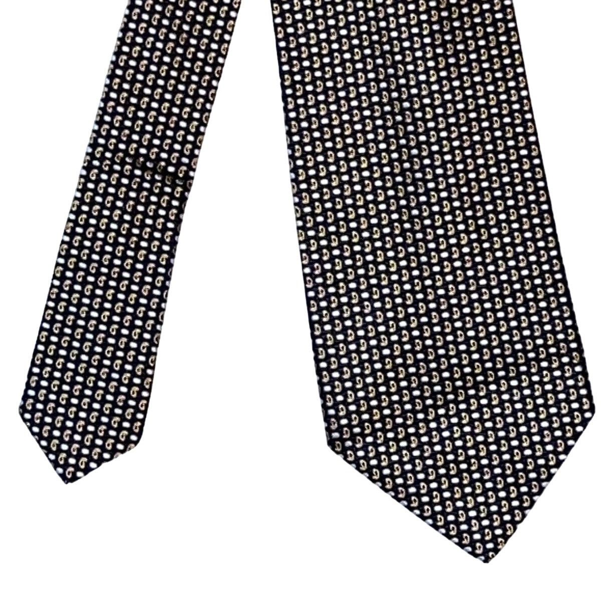 Hilditch & Key London Silk Tie Black Gold Geometric, Men's — image 2 of 6