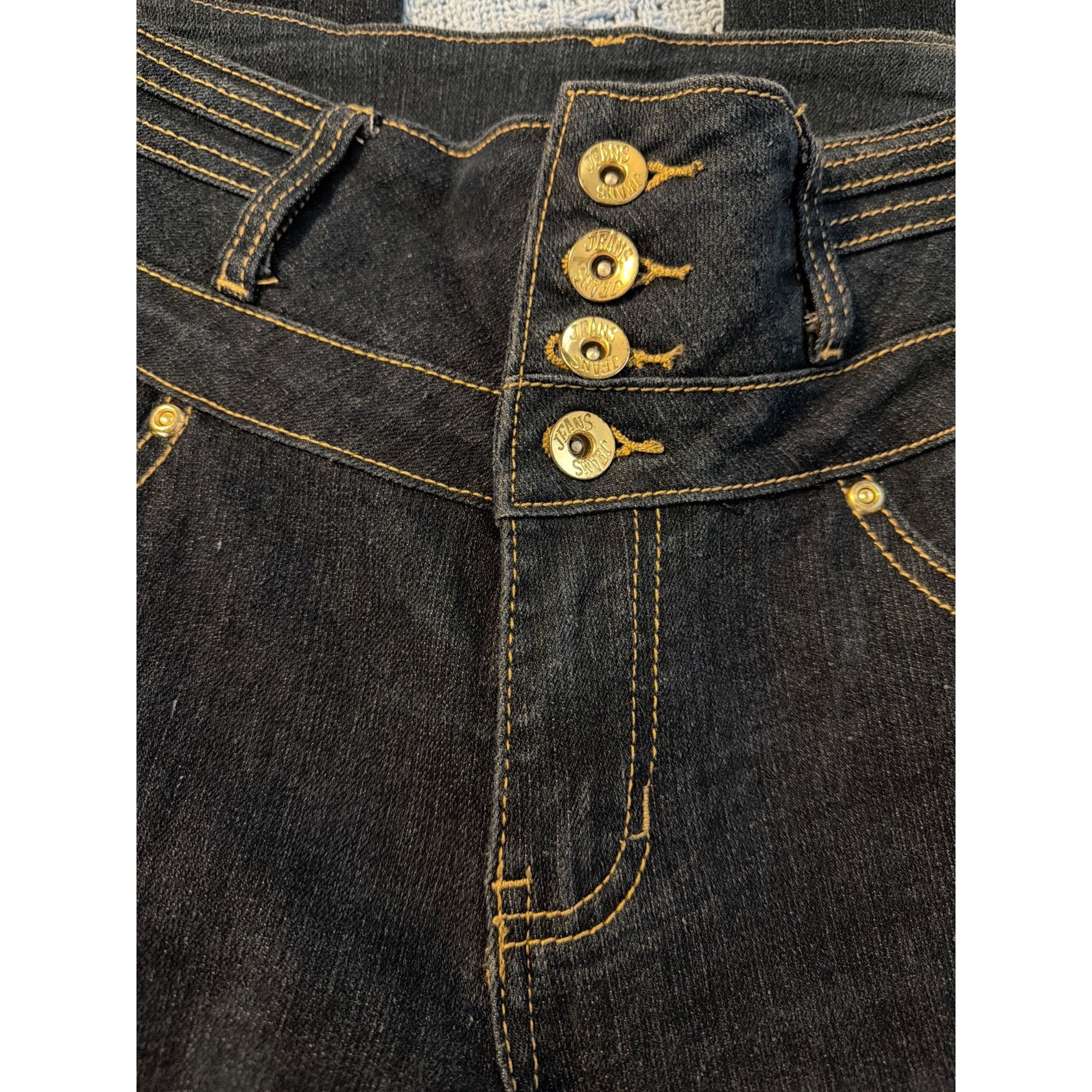 Other Red & Blue Denim Dark Blue Jeans High Button Waist Skinny Ju Size 30" / US 8 / IT 44 - 2 Thumbnail