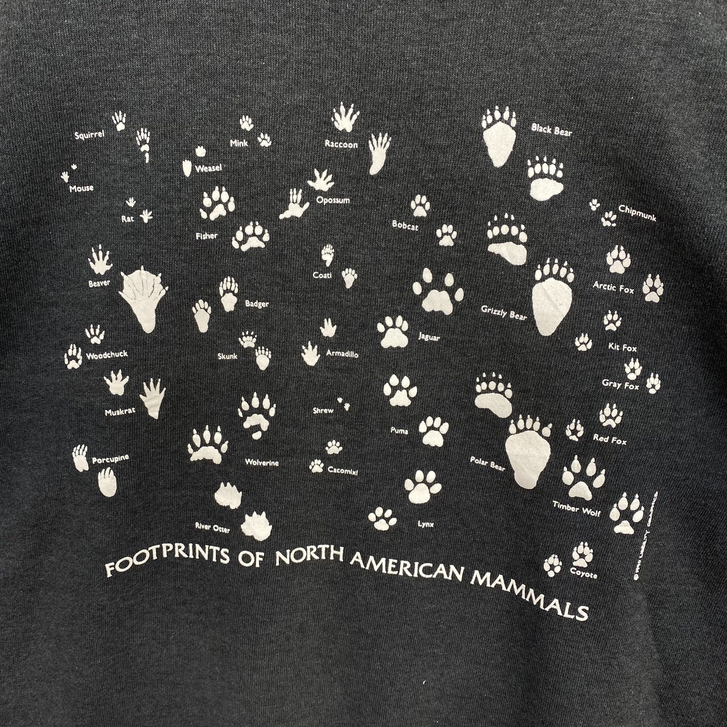 Vintage Vintage Hanes Sweater Footprints of North American Mammals Size US S / EU 44-46 / 1 - 3 Thumbnail