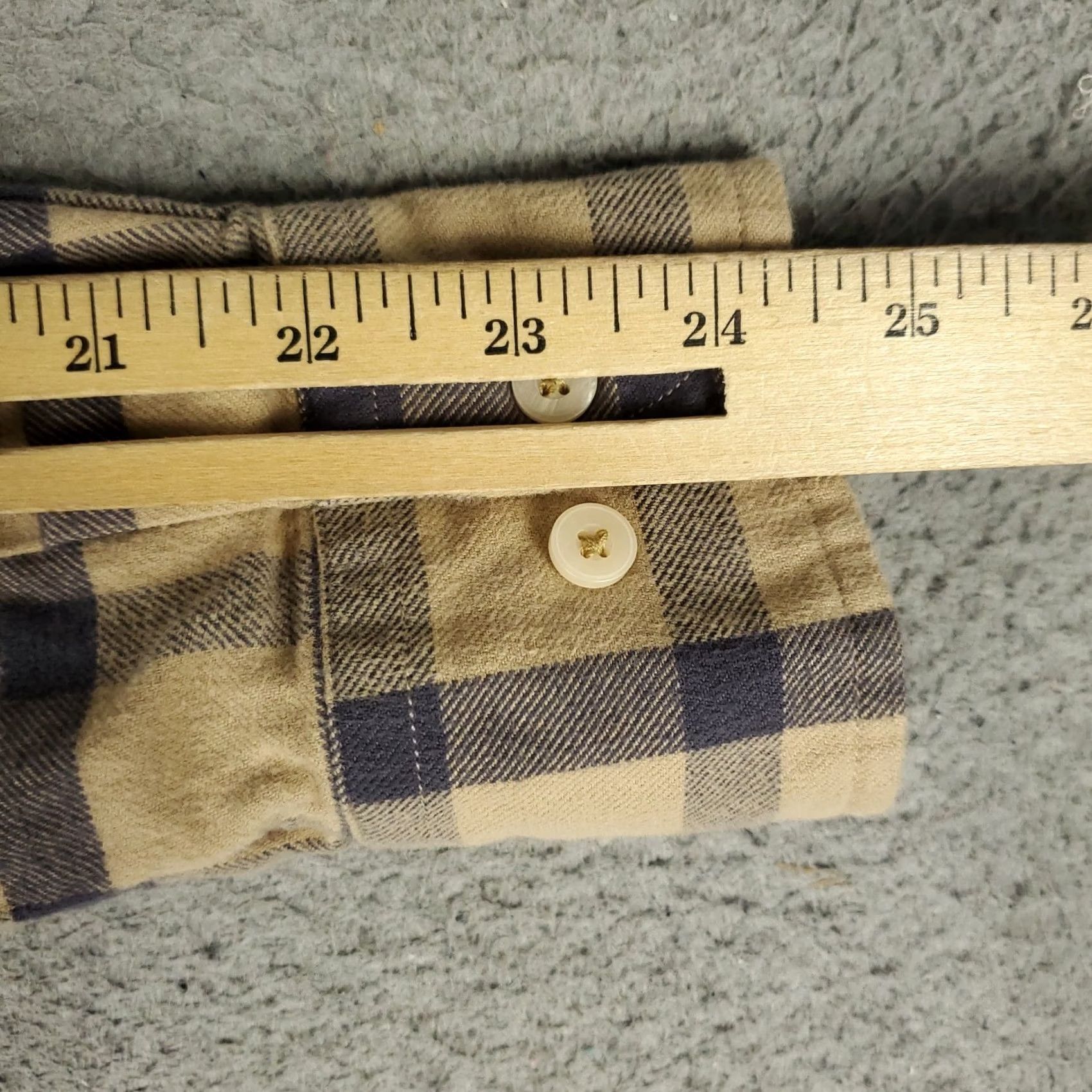 UNTUCKit UNTUCKit Shirt Mens Medium Beige Blue Check Flannel Button Up Long Sleeve Size US M / EU 48-50 / 2 - 6 Thumbnail
