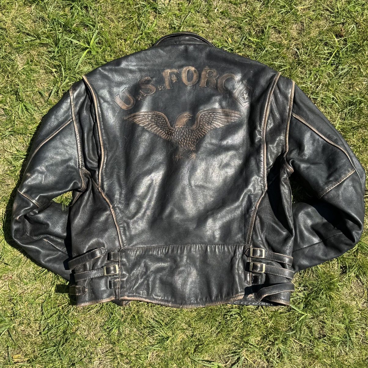Vintage Vintage 90s US Force biker leather jacket Size US M / EU 48-50 / 2 - 15 Thumbnail