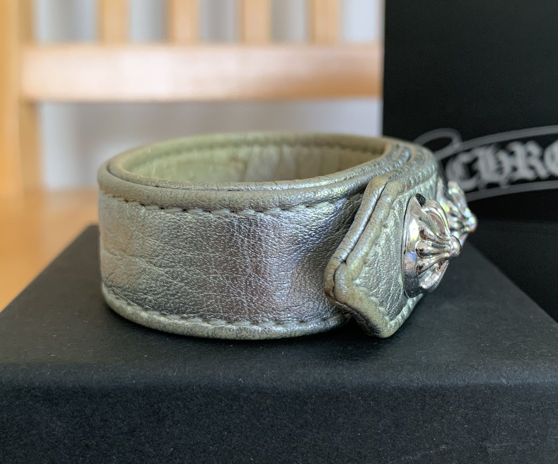 Chrome Hearts Chrome Hearts Adjustable Leather Silver Snap Bracelet Size ONE SIZE - 4 Thumbnail