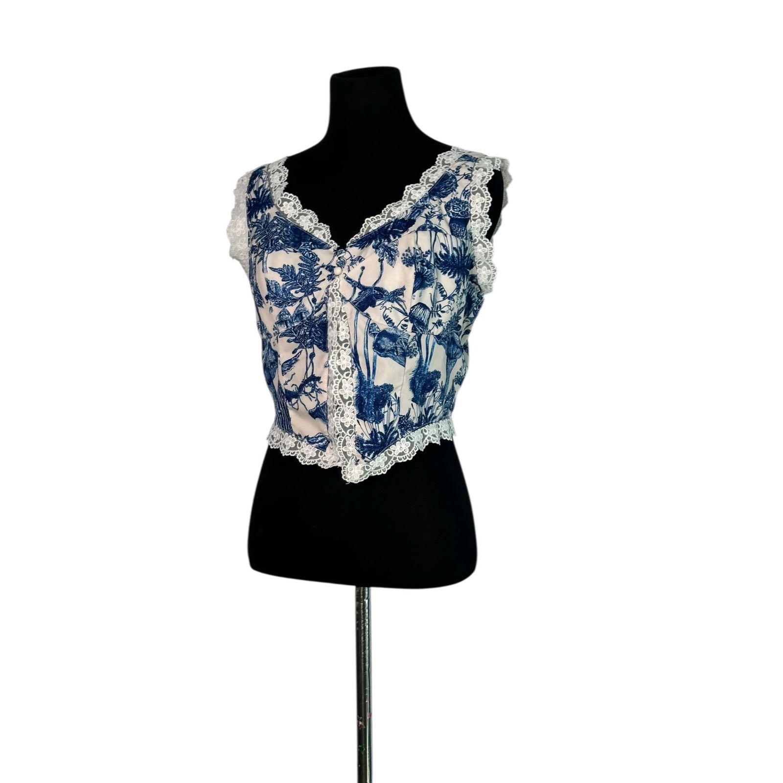 Shein Shein white blue sleeveless crop top bouse size M Size M / US 6-8 / IT 42-44 - 7 Thumbnail
