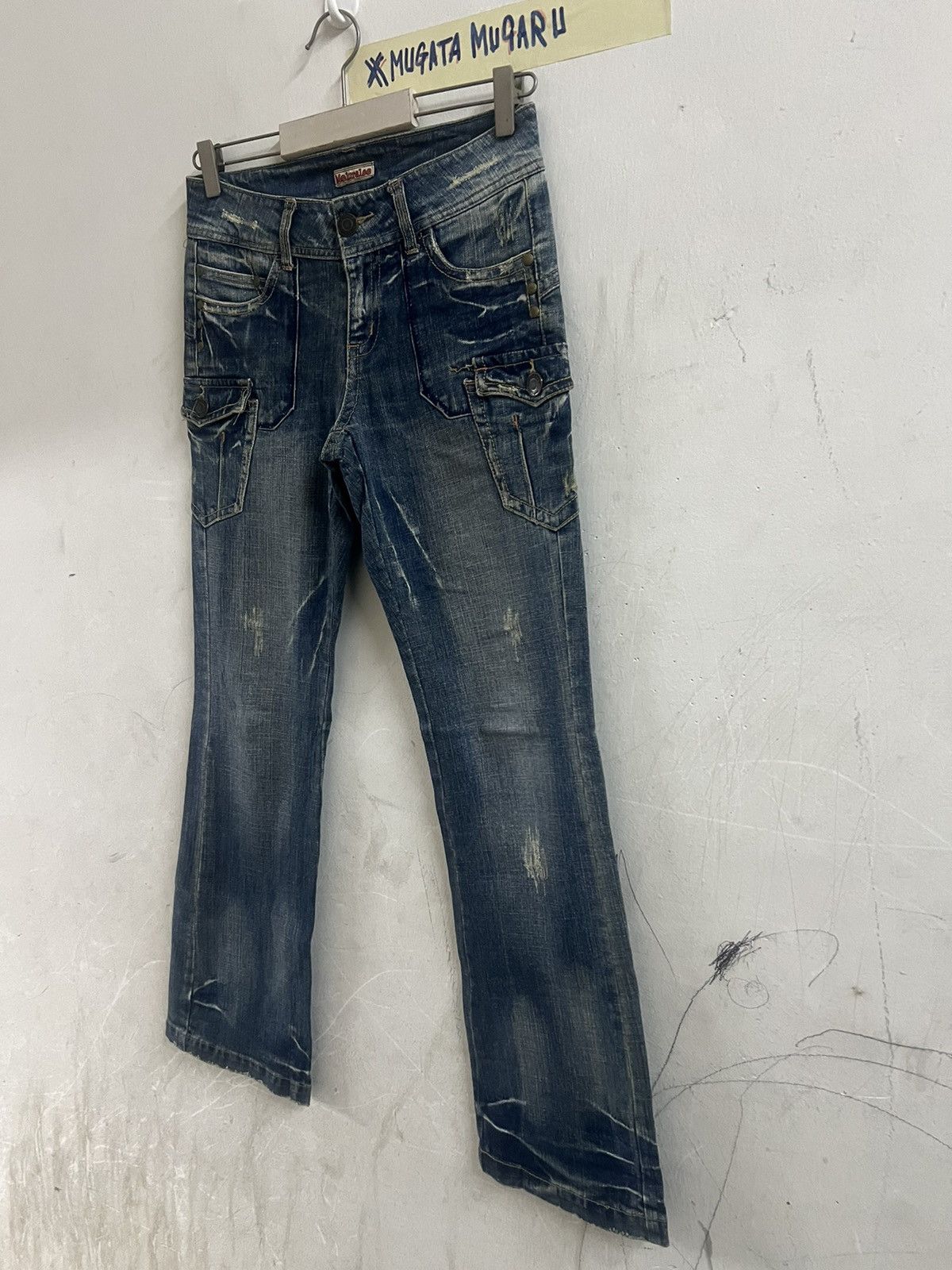 Designer × Japanese Brand FLARED🔥MELURELEE CARGO DISTRESSED DENIM PANT Size US 28 / EU 44 - 7 Thumbnail