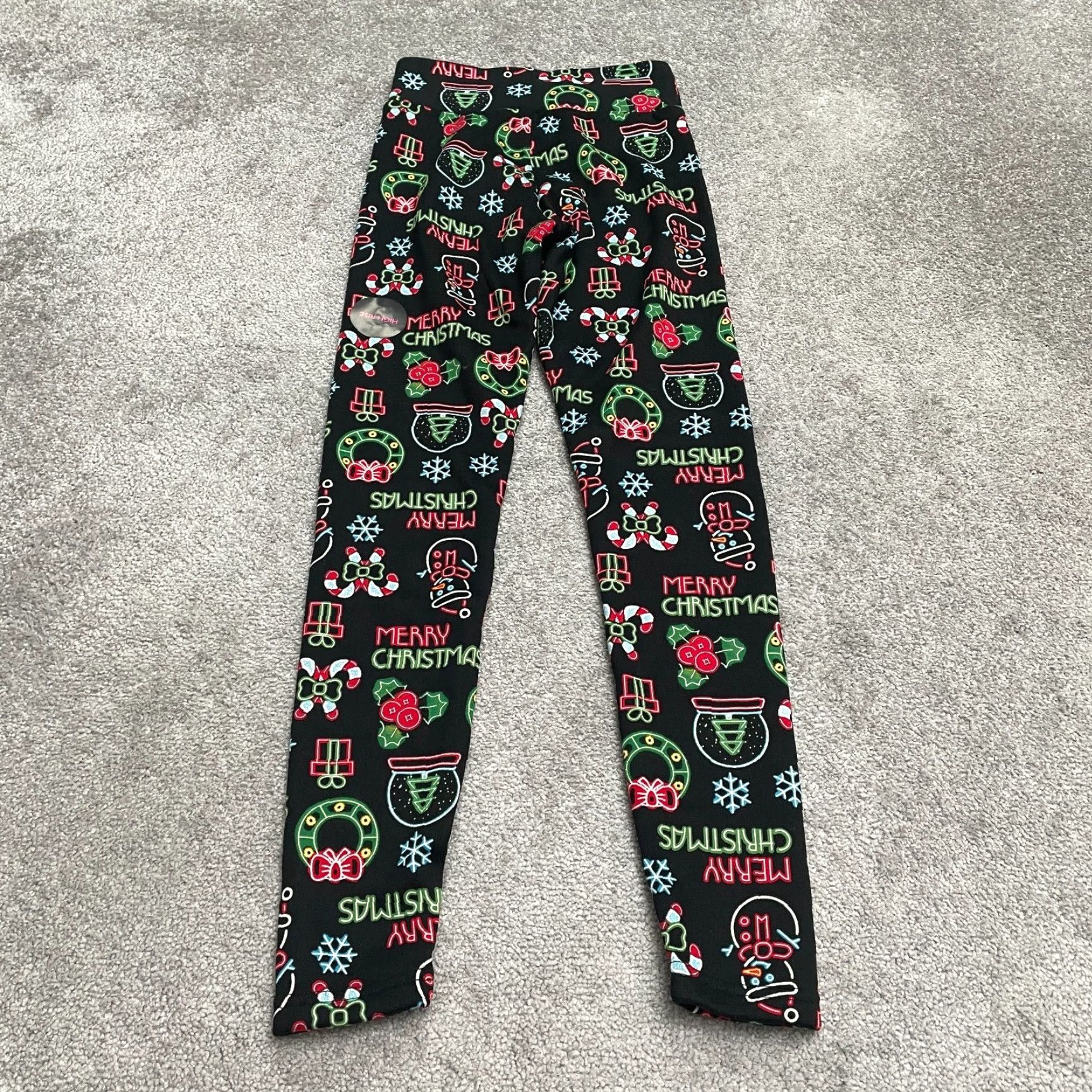 Vintage No Boundaries Christmas Sweatpants Juniors Small Multi Slim High Rise Fleece NWT Size 28" / US 6 / IT 42 - 2 Thumbnail