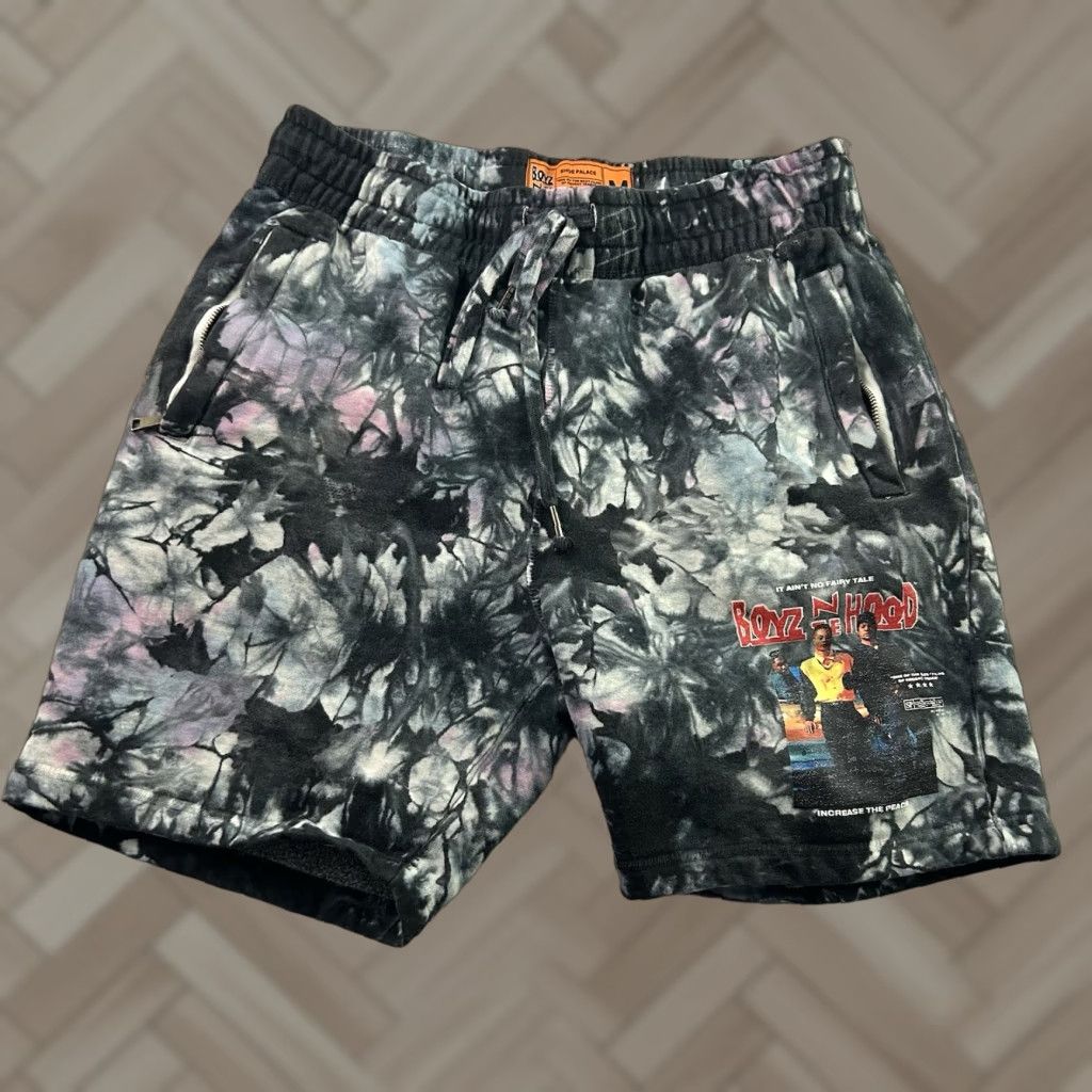 Palace Shoes Palace Tie Dye Pocket Zip Short Mens Medium Gray Sweat Shorts Size US 31 - 1 Thumbnail