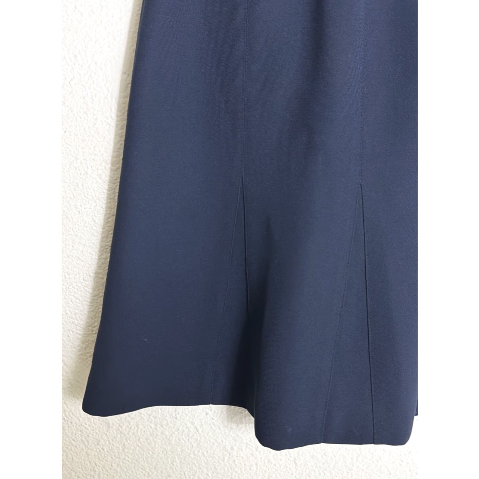 Vintage VINTAGE Y2K Petite Sophisticate Women’s 8P Navy Blue Acetate Flare Skirt 28x23 Size 30" / US 8 / IT 44 - 3 Thumbnail
