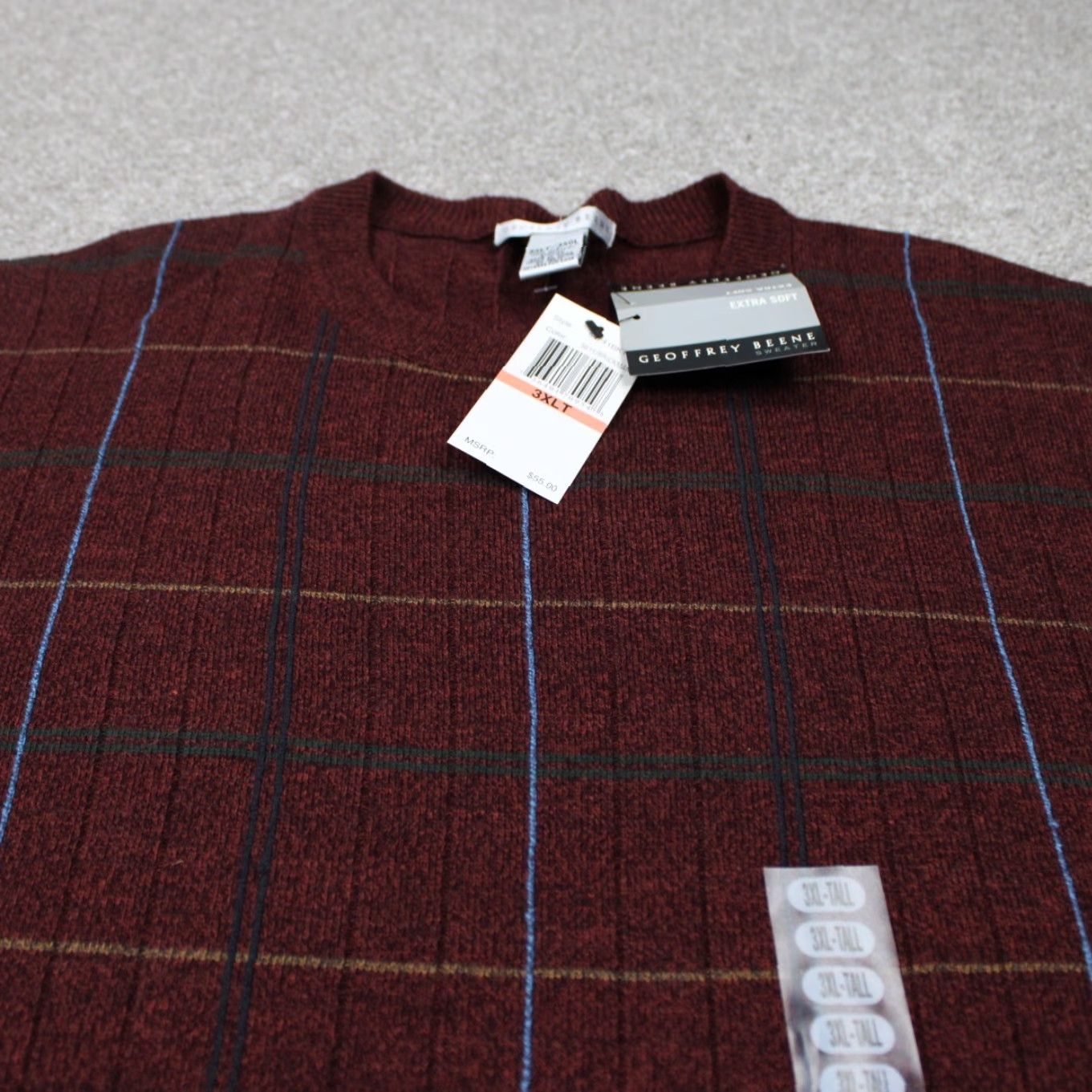 Geoffrey Beene Geoffrey Beene Sweater Mens 3XLT XXXL-Tall Red Acrylic L/S Pullover Knit Geometric Pattern Vintage: No Men’s 3XLT Big & Tall Size US XXL / EU 58 / 5 - 4 Thumbnail