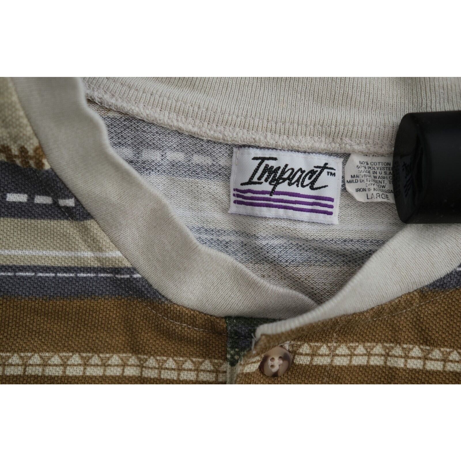Other Vintage 1990s Impact Unisex Longsleeve Large y2k Stripped Size US L / EU 52-54 / 3 - 4 Thumbnail