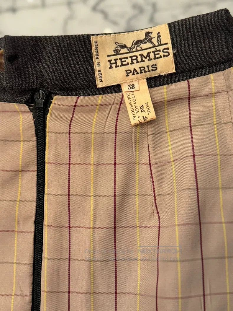 Hermes Hermes Black Velvet Patched Grey Wool Suit Size XS / US 0-2 / IT 36-38 - 9 Thumbnail