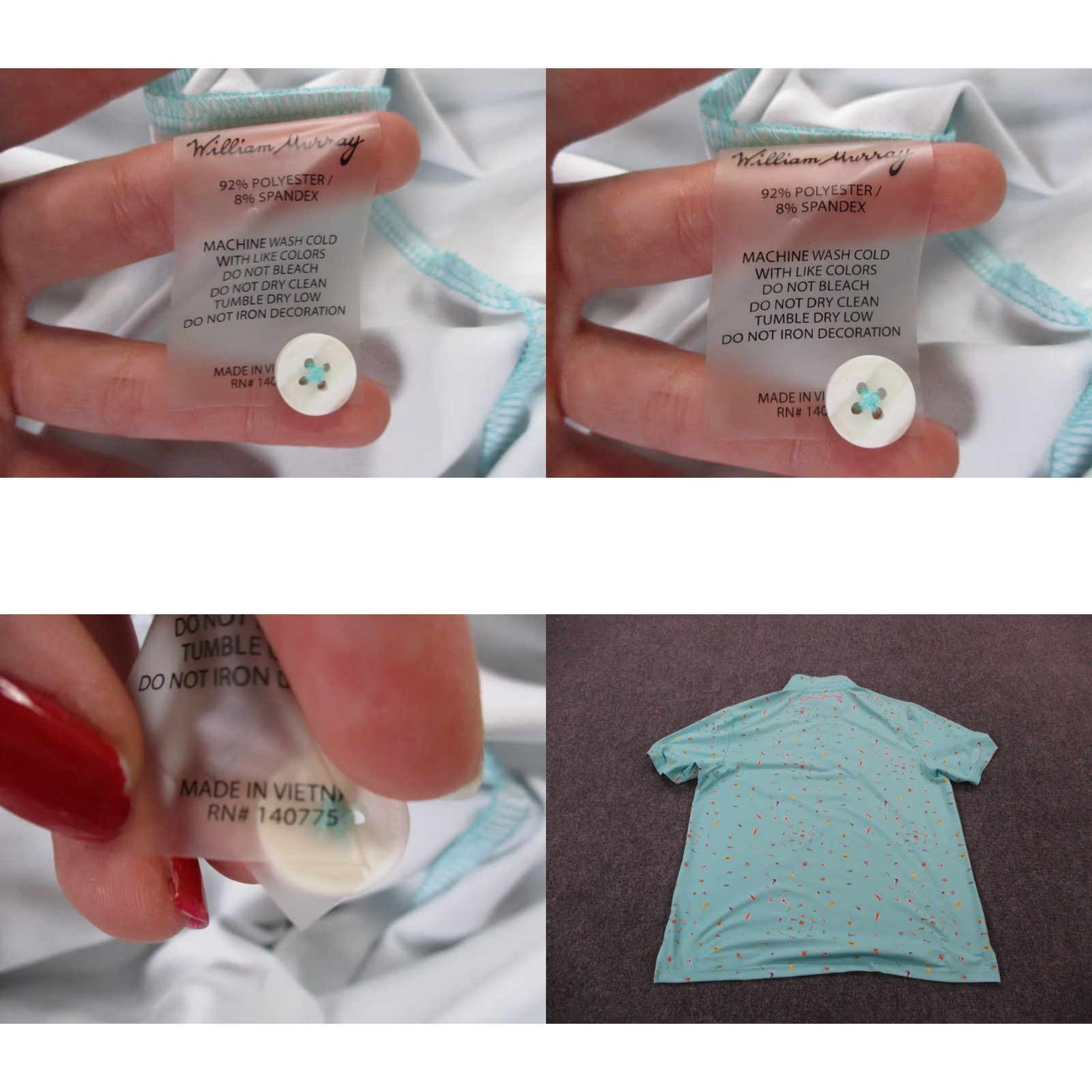 Vintage William Murray Polo Shirt Men L Performance Deep End All Over Print Shirt Size US L / EU 52-54 / 3 - 8 Thumbnail