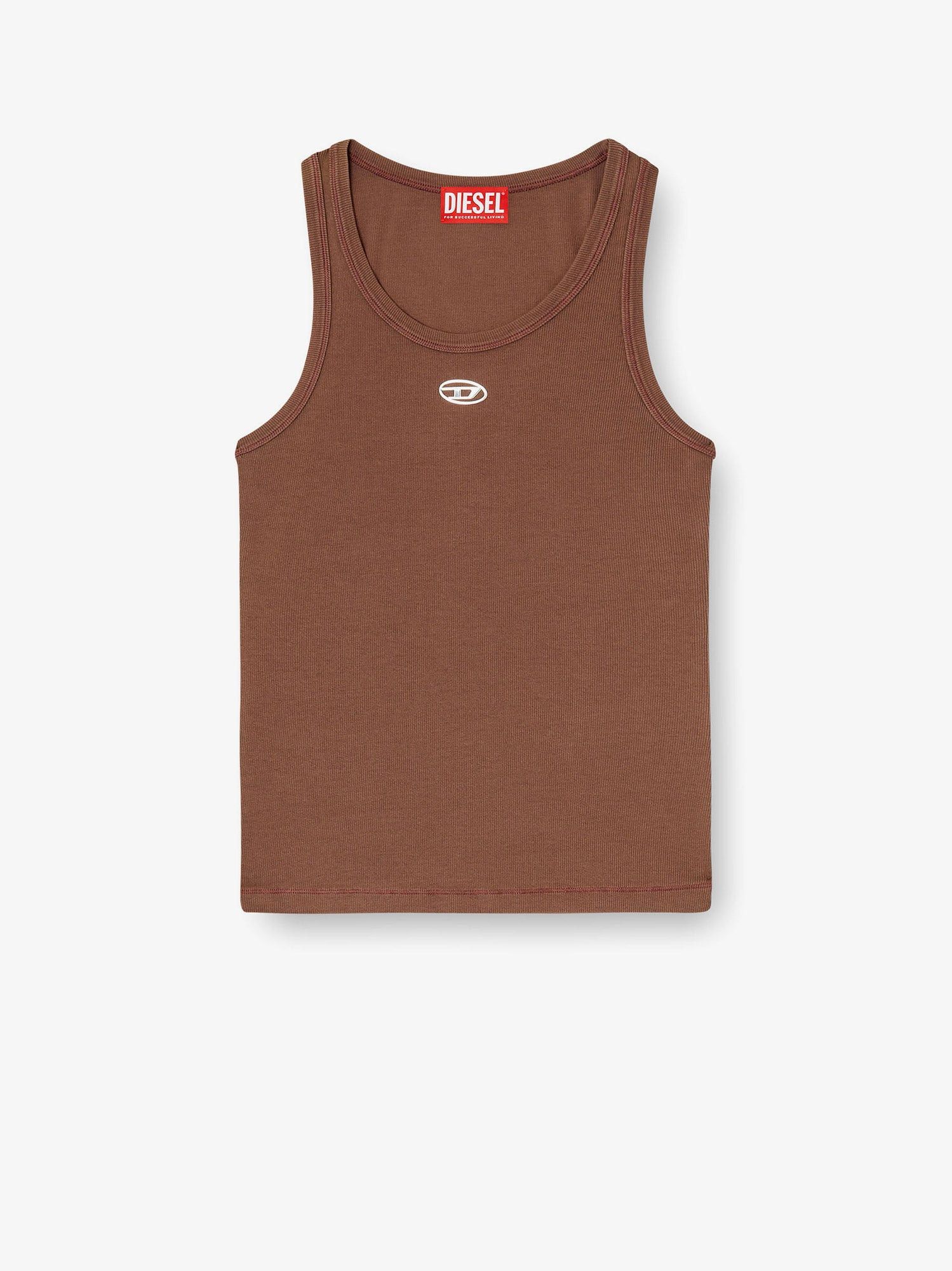 Diesel Slim-Fit Ribbed Tank Top With Metal Oval D Logo Size S / US 4 / IT 40 - 1 Thumbnail