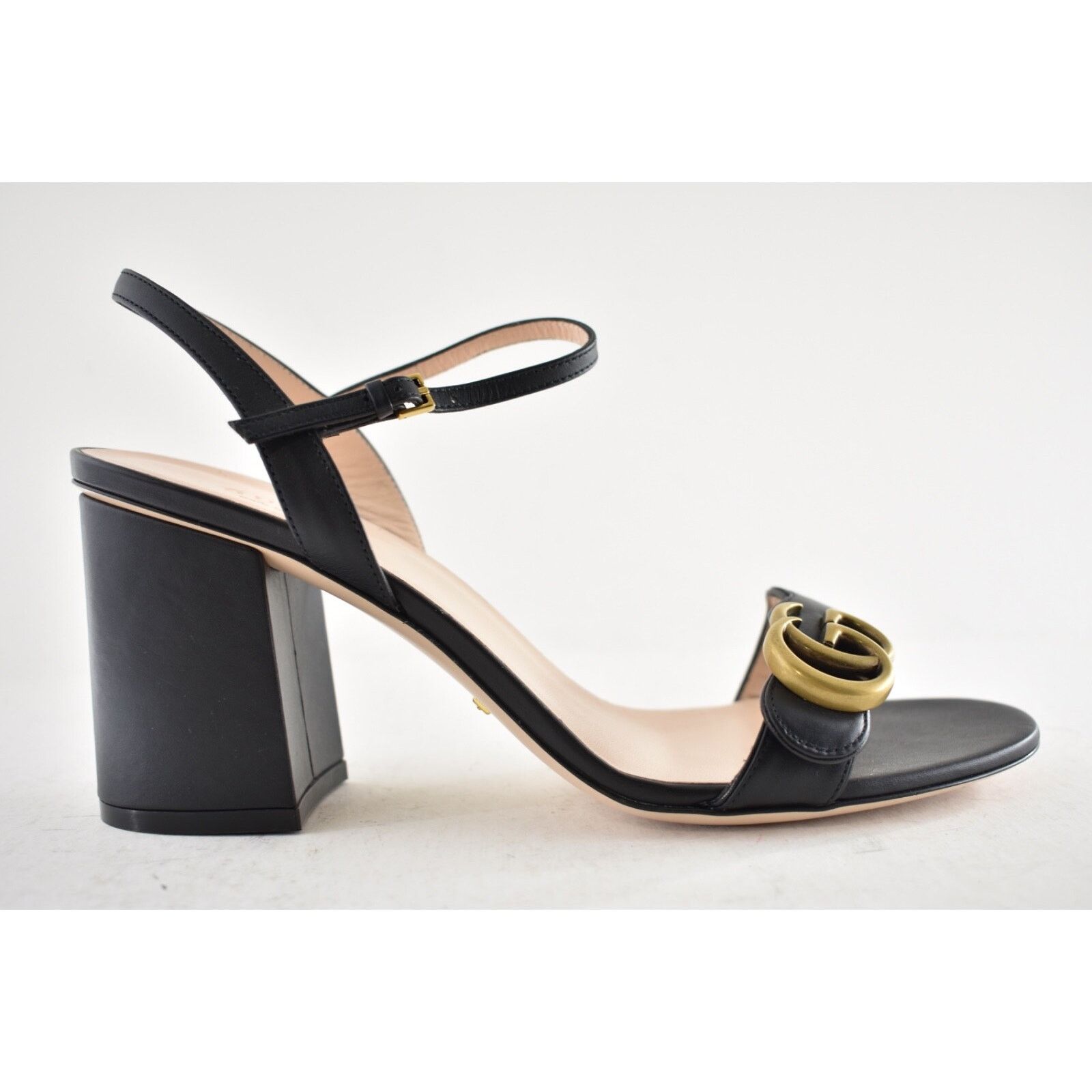 Gucci Gucci Marmont Black Leather Gold GG Logo Block Heel Ankle Size US 10 / IT 40 - 2 Thumbnail