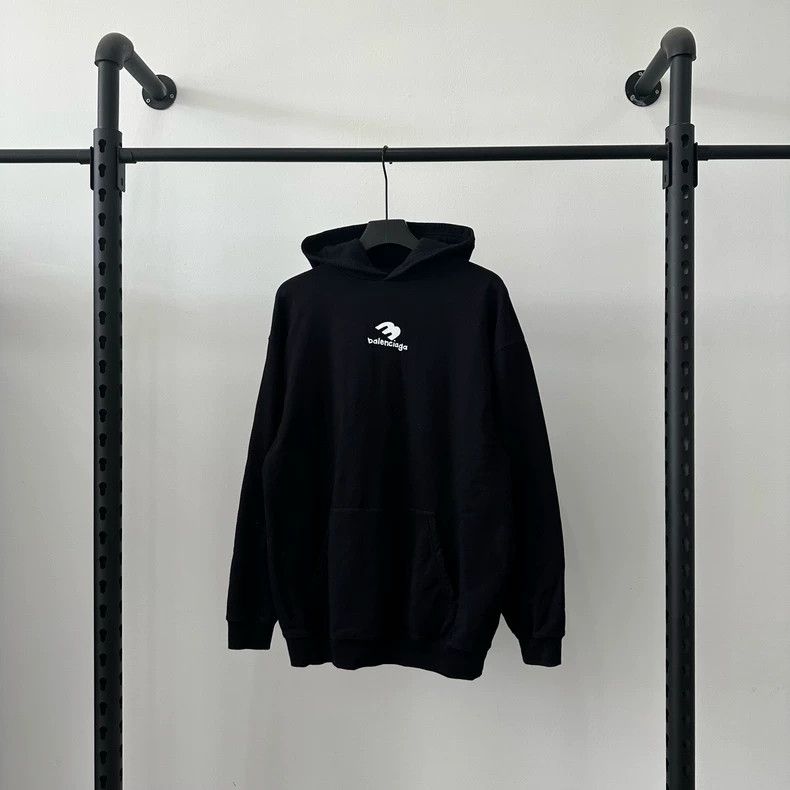 Balenciaga Black Balenciaga Hoodie with Logo Print Size US XS / EU 42 / 0 - 1 Thumbnail