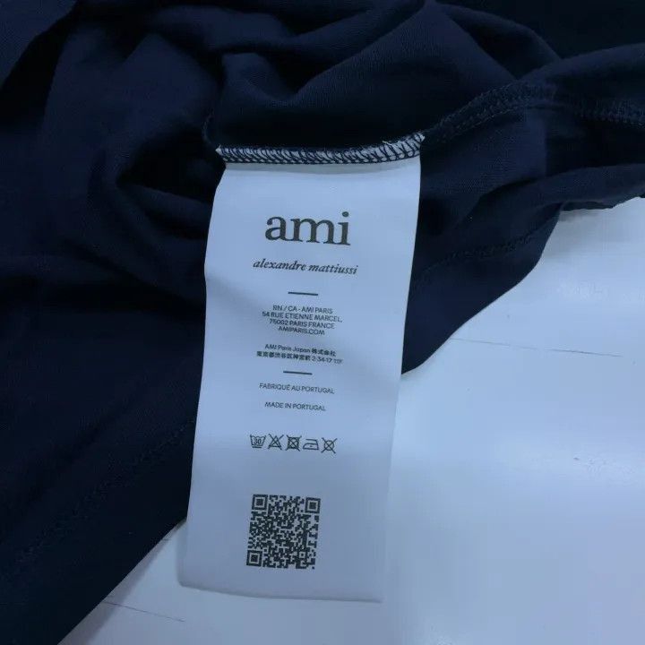 AMI AMIPARIS Navy Heart Logo Embroidered T-Shirt -2507 Size US XL / EU 56 / 4 - 3 Thumbnail