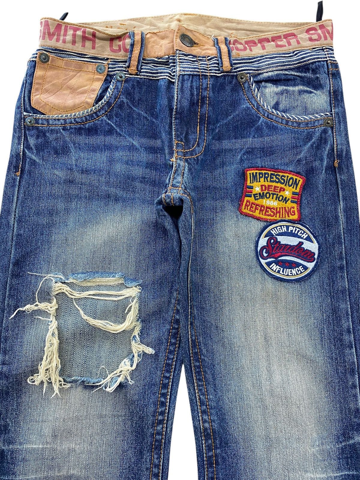 Japanese Brand Japanese Brand Light Wash Patches Style Straight Leg Jeans Size US 30 / EU 46 - 2 Thumbnail
