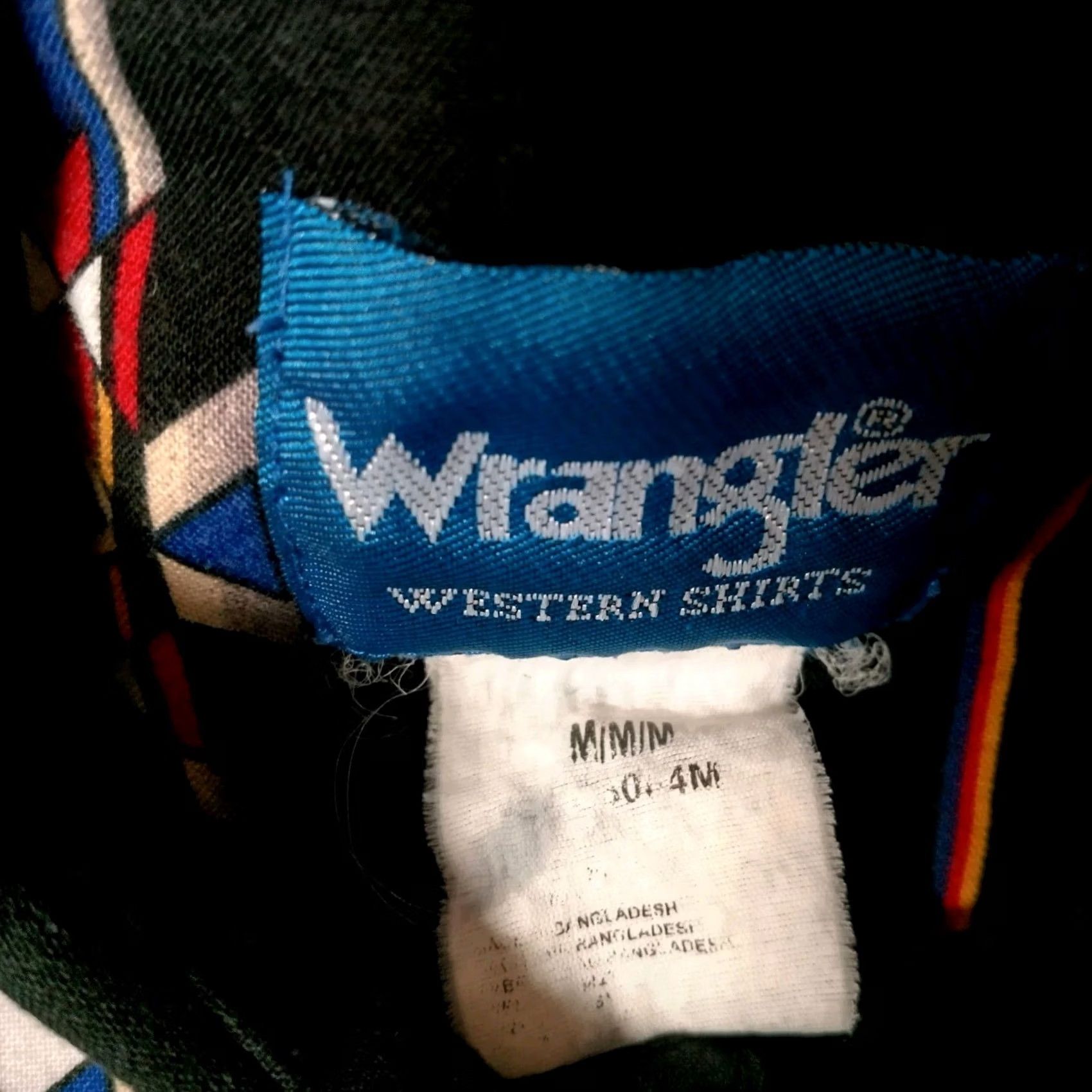 Wrangler Wrangler Western Shirt Men M Black Short Sleeve Geometric Southwest Plaid? No, geometric stripe. Size US M / EU 48-50 / 2 - 4 Thumbnail