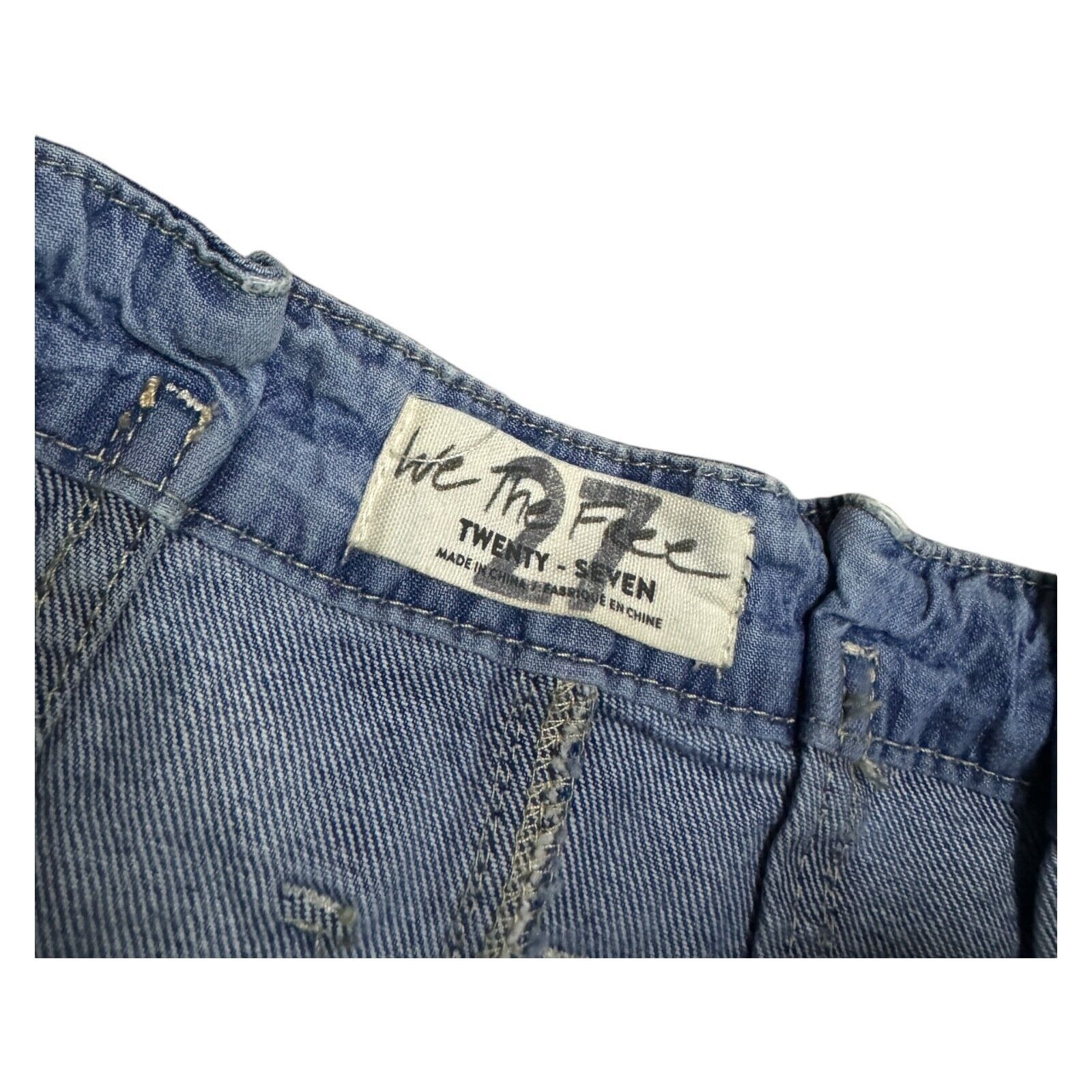 Free People FREE PEOPLE Designer We The Free Denim Jean Mini Skirt Belt Size 30" / US 8 / IT 44 - 4 Thumbnail
