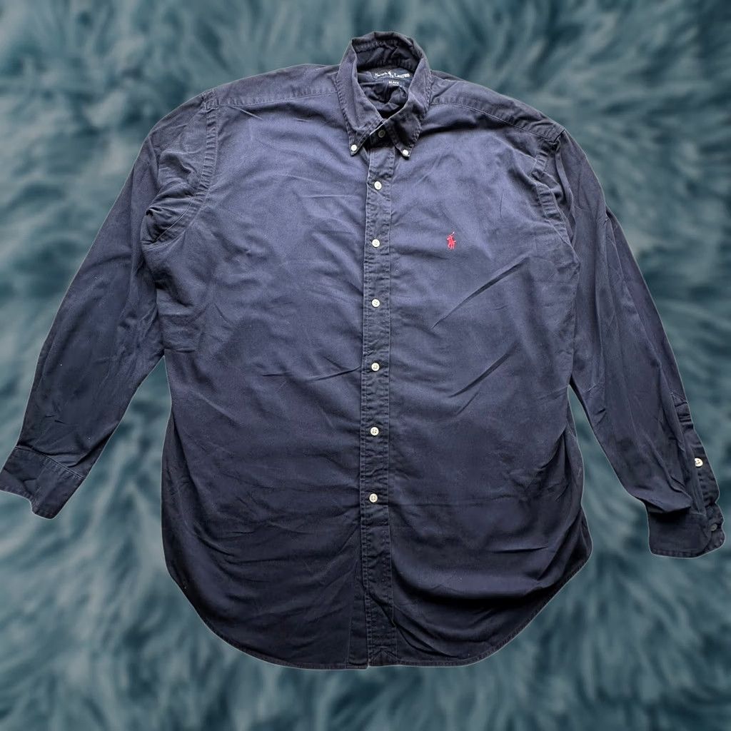 Ralph Lauren Ralph Lauren Blake Twill Button Down Long Sleeve Shirt Mens Large Navy Red Pony Size US L / EU 52-54 / 3 - 1 Thumbnail