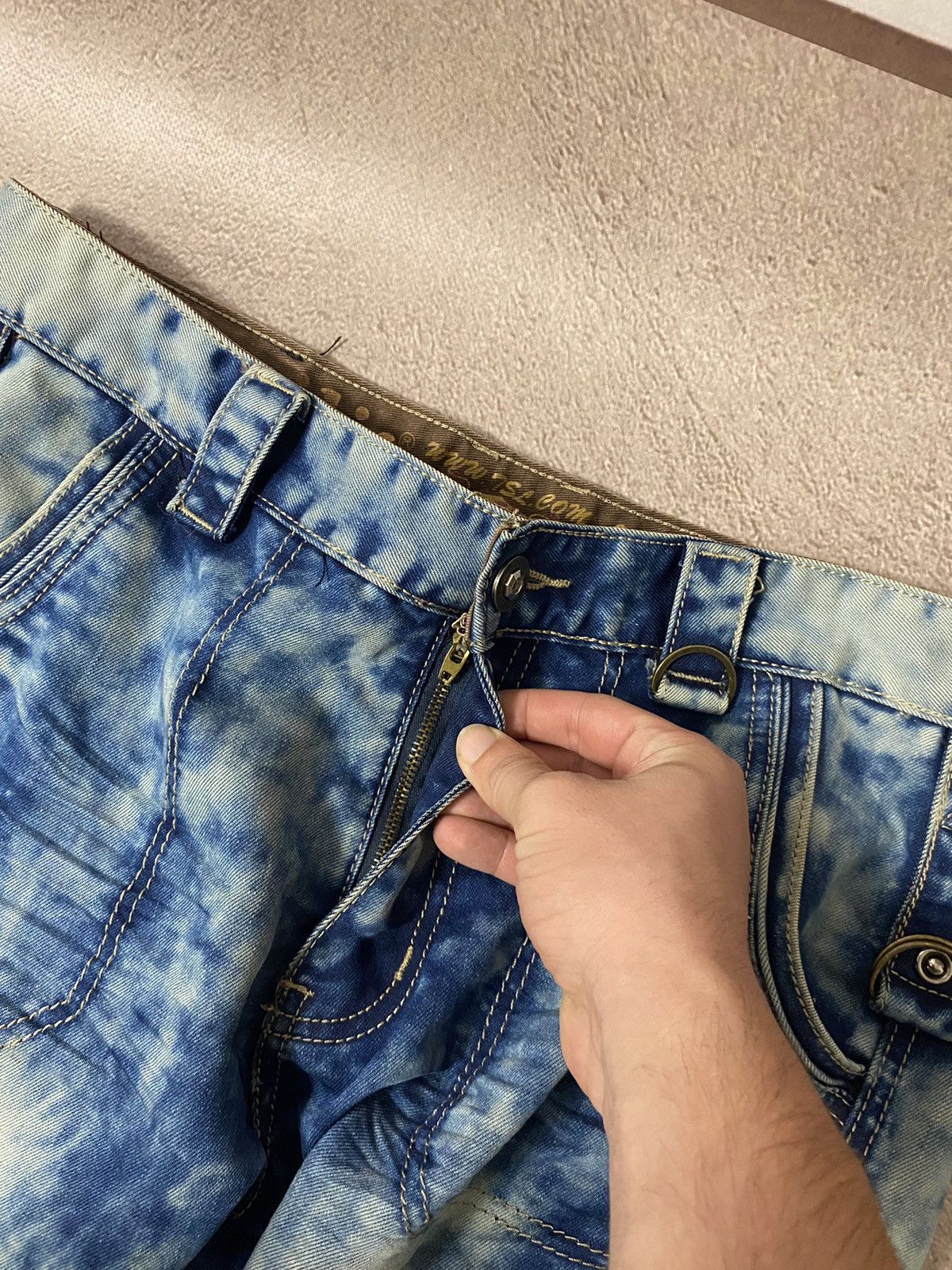 Vintage Dirty pants Faded Crash denim thrashed y2k distressed jeans Size US 32 / EU 48 - 9 Thumbnail