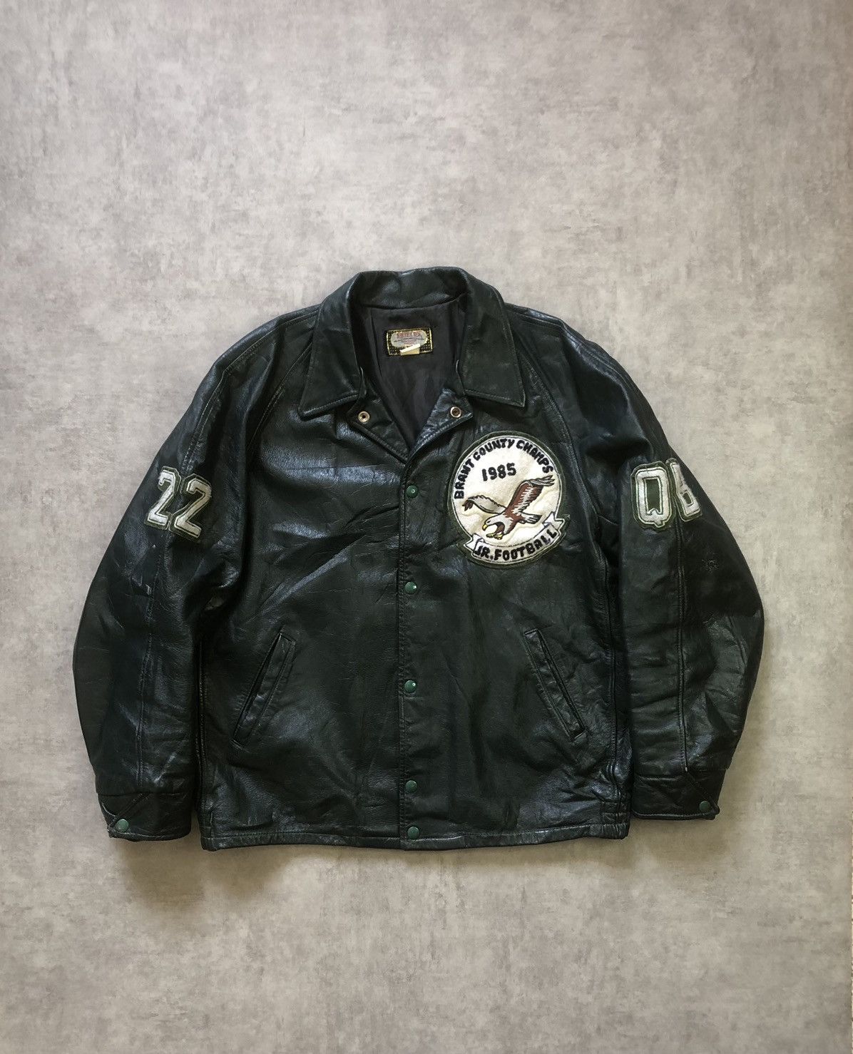 Vintage 80s St. John’s QB Leather Varsity Jacket