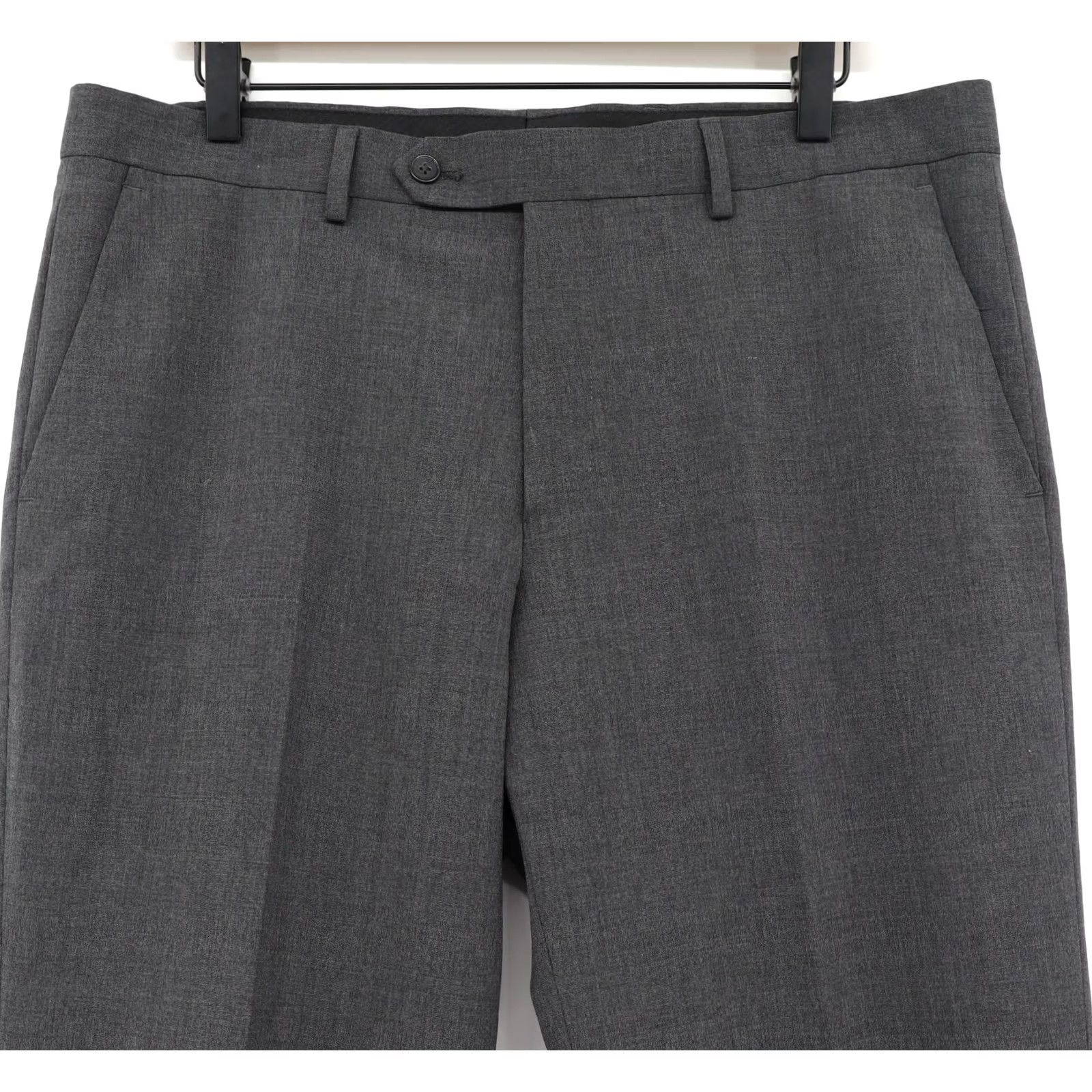 John Varvatos John Varvatos Men's Gray Wool Blend Dress Pants Sz 34 Slim, Regular Fit, Flat Front, 30" Inseam, Dry Clean, Solid, 34x30, Dress Pants, Gray, Men Size US 34 / EU 50 - 3 Thumbnail