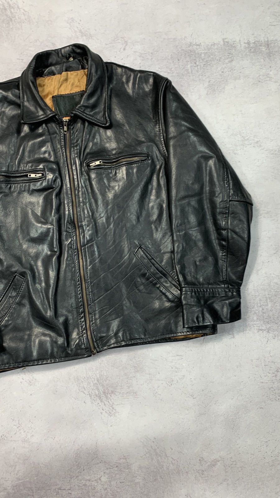 Vintage 90s Vintage Grunge Biker Leather Jacket Size US XL / EU 56 / 4 - 6 Thumbnail