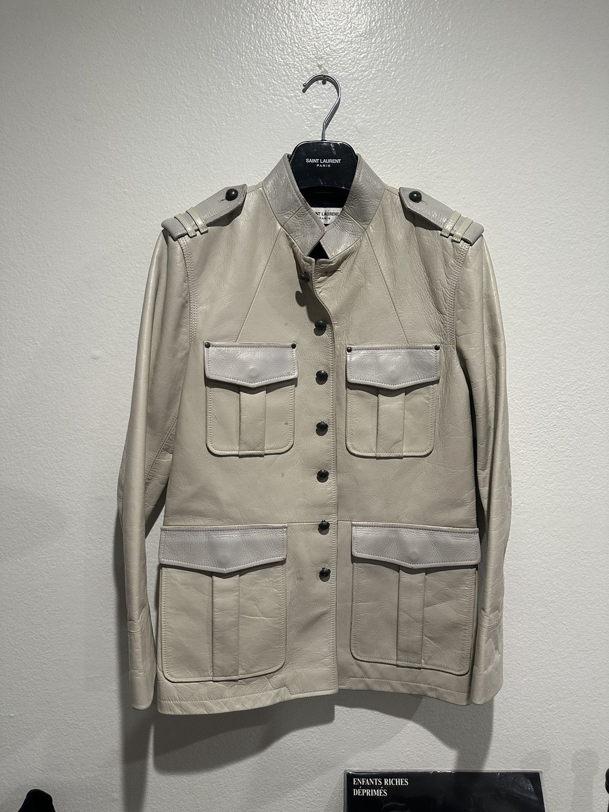 Saint Laurent Paris SS19 Travis Scott Runway Sample Leather Safari Jacket 46 Size US S / EU 44-46 / 1 - 2 Thumbnail