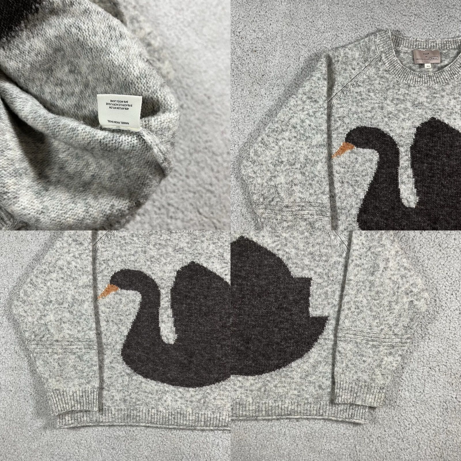 Anthropologie Anthropologie Folk Sweater Womens S Gray Wool Pullover Crew Neck Long Sleeve Bohemian Bird Logo All Seasons Fall Winter Mens Womens Boys Girls Size S / US 4 / IT 40 - 8 Thumbnail