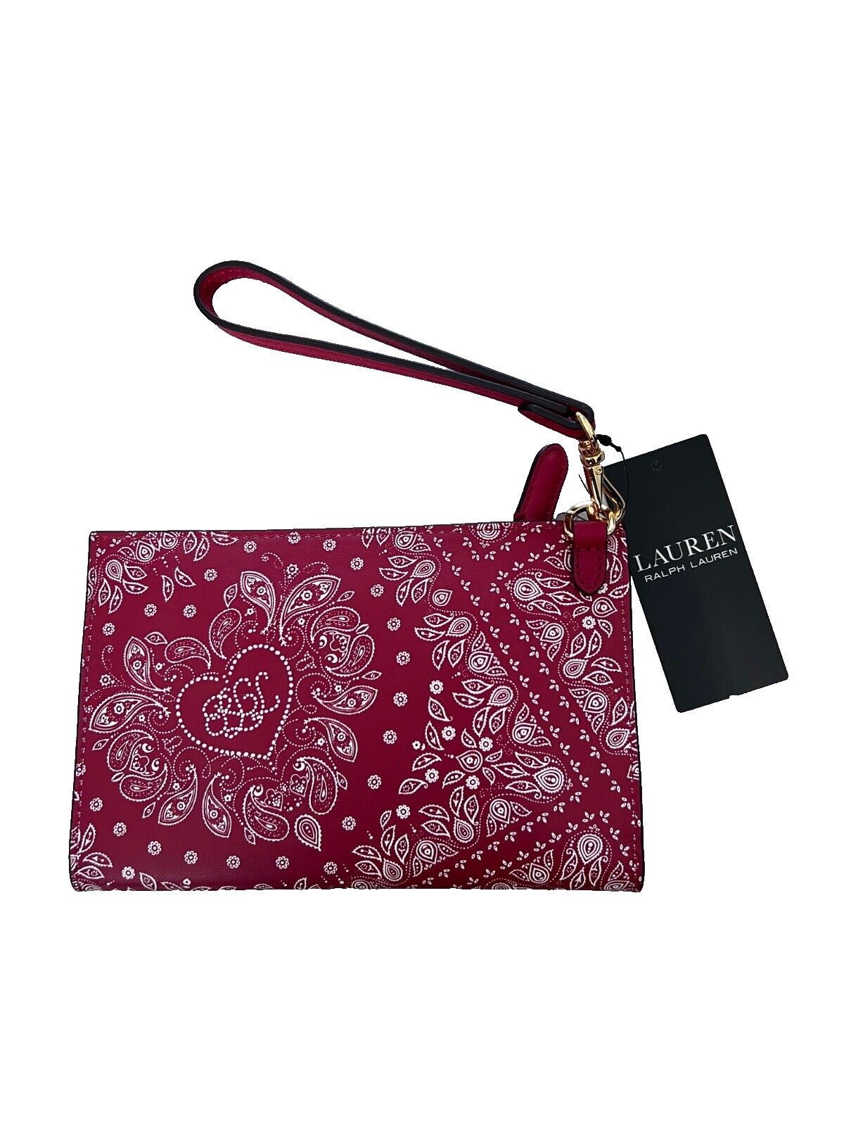 Ralph Lauren LAUREN Ralph Lauren Floral Bandana Zip Leather Wristlet Red Size ONE SIZE - 4 Thumbnail
