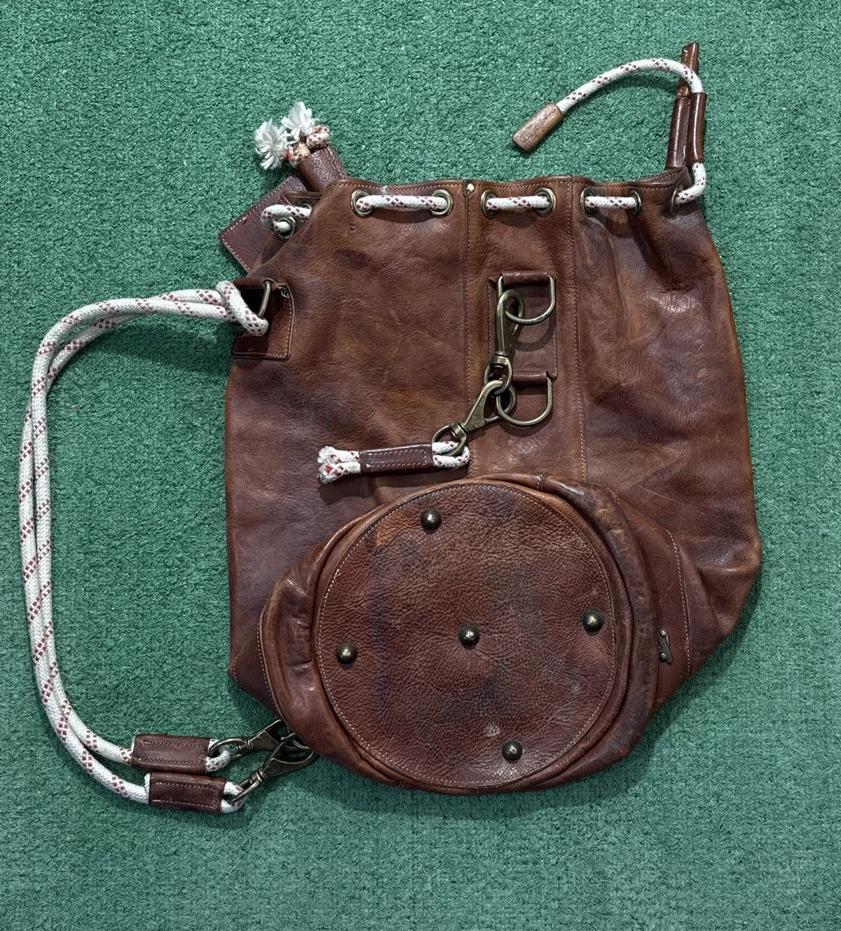 Genuine Leather Gil Holsters Big Leather Duffle Bag Made in Italy 90s Vtg Size ONE SIZE - 2 Thumbnail