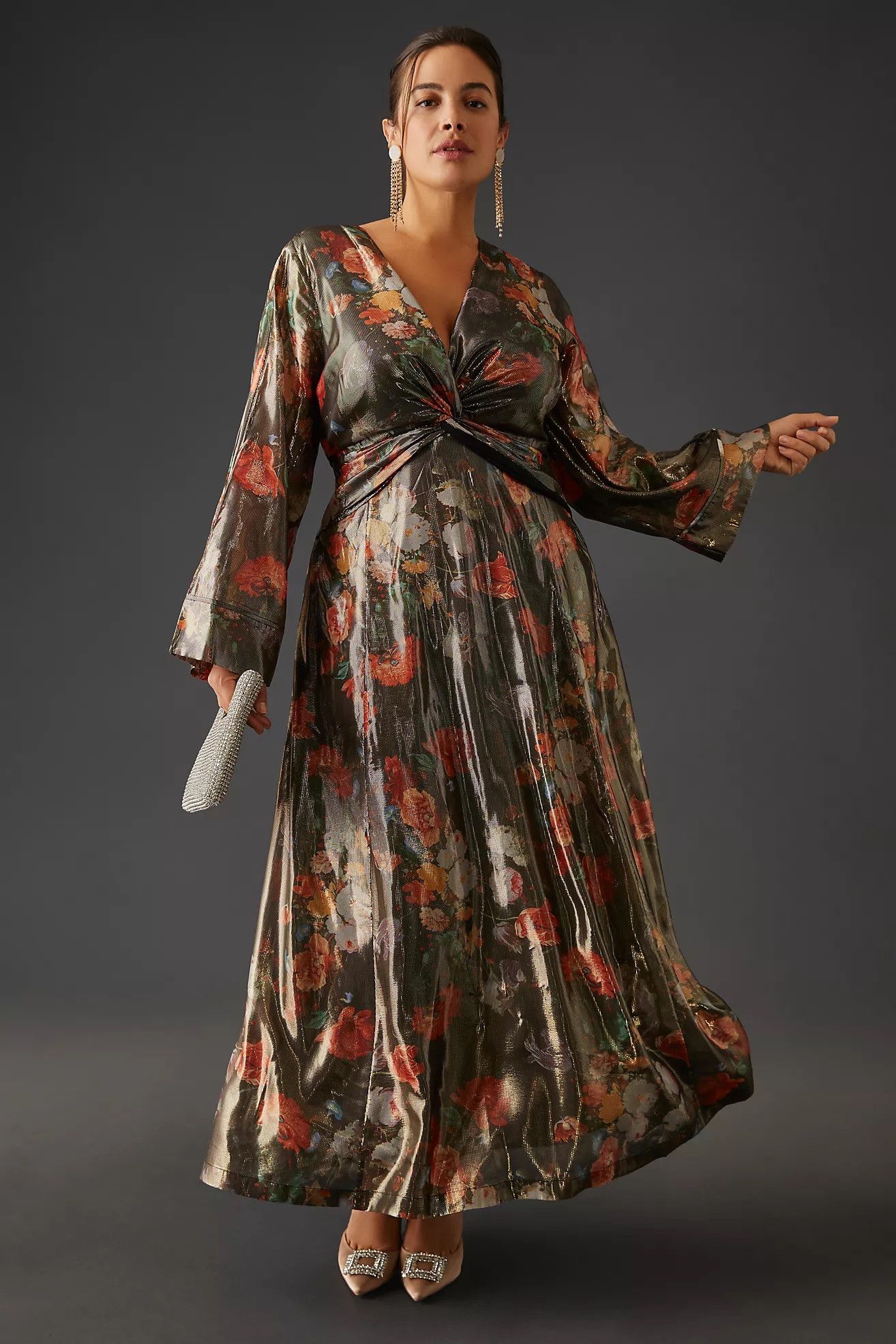 Anthropologie NWT ANTHROPOLOGIE x CABALLERO v-neck floral maxi dress Size XXS / US 00 / IT 34 - 1 Thumbnail
