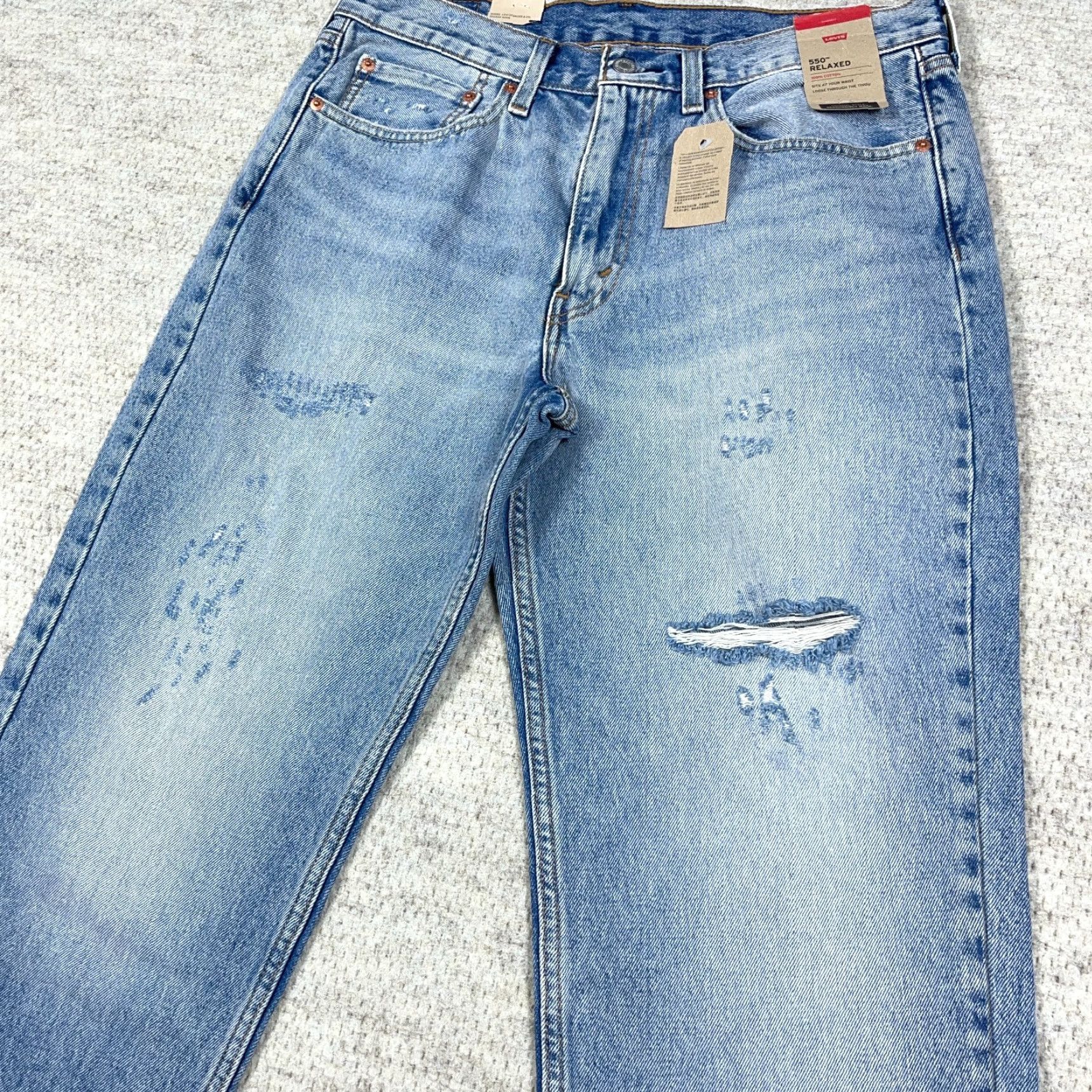 Levi's VINTAGE Levi's 550 Jeans Men 34x29 Relaxed Fit Distressed Blue 100% Cotton Levi's Jeans Men Regular Size 34 Size US 34 / EU 50 - 5 Thumbnail