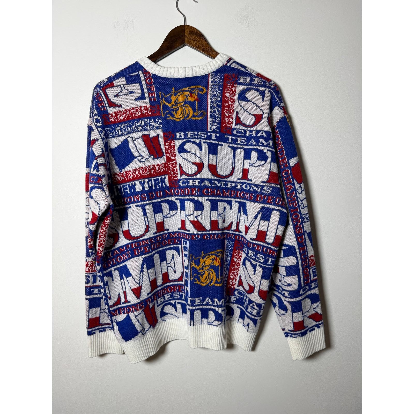 Supreme Supreme Scarf Sweater 'White' SS23 Size US L / EU 52-54 / 3 - 2 Thumbnail