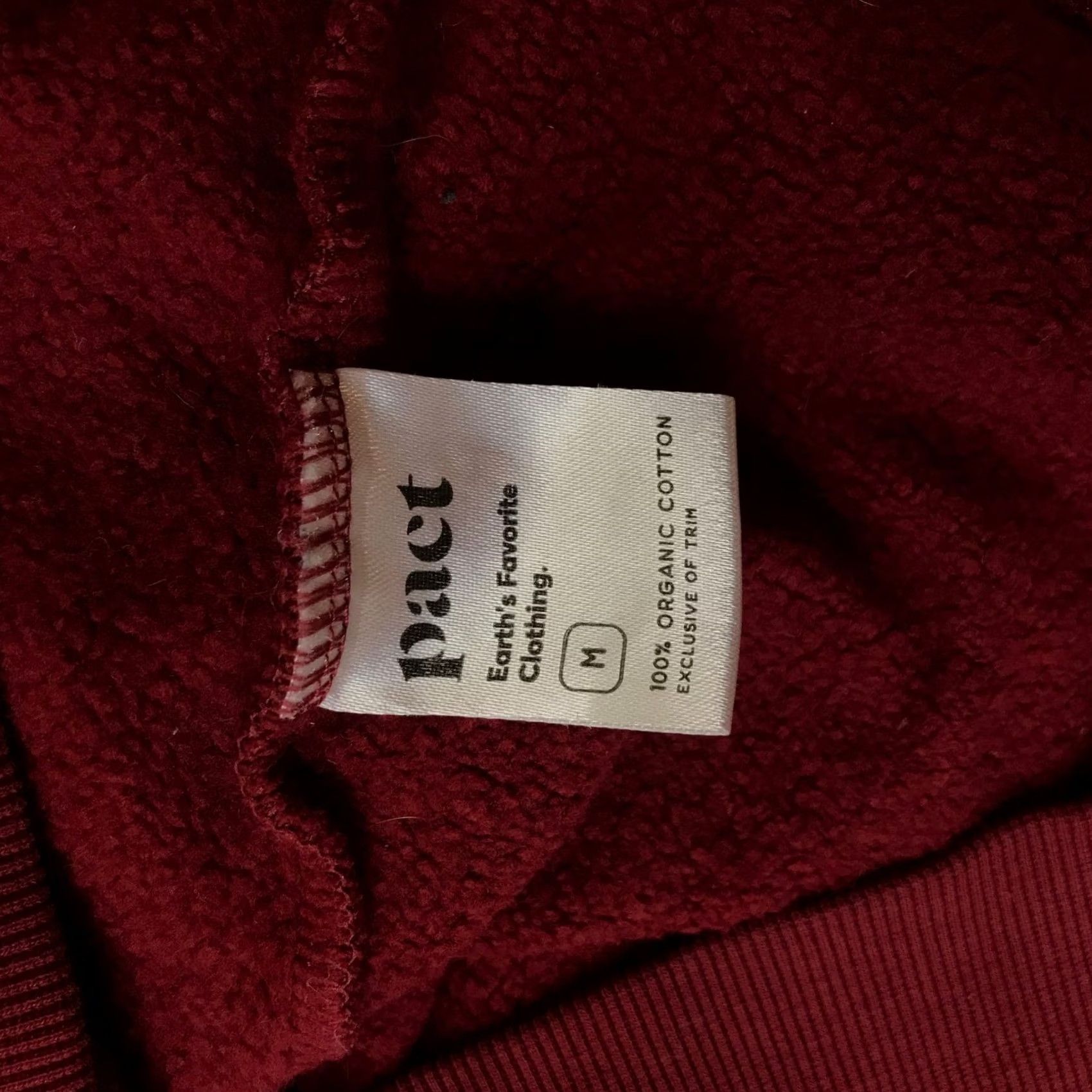 Vintage Pact Mens Full Zip Hoodie Burgundy Red Fleece Sweatshirt Size M Size US M / EU 48-50 / 2 - 8 Thumbnail
