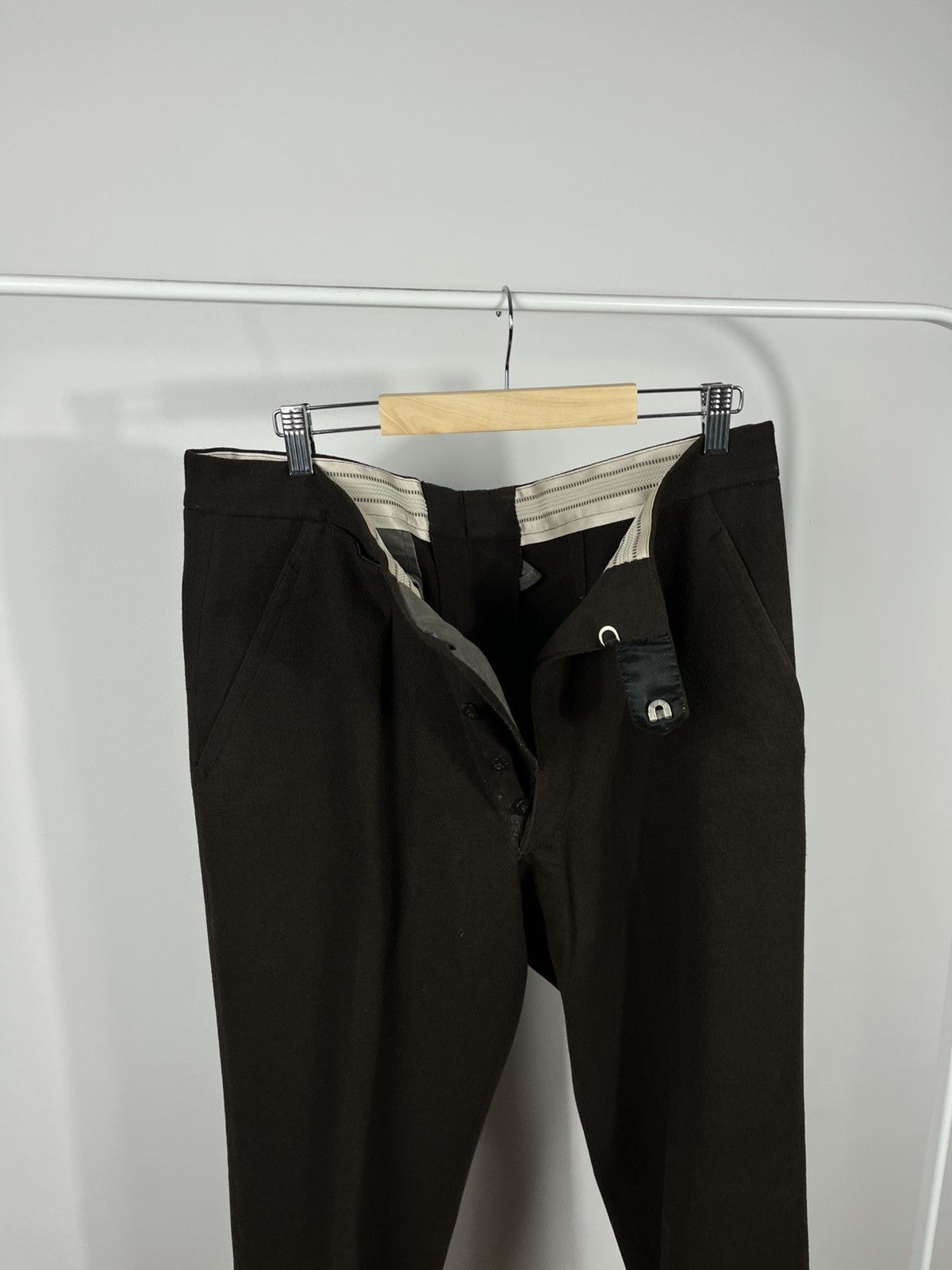 Other Vintage Wool Trousers Dark Brown High Waist Tailored Pants Size US 36 / EU 52 - 11 Thumbnail