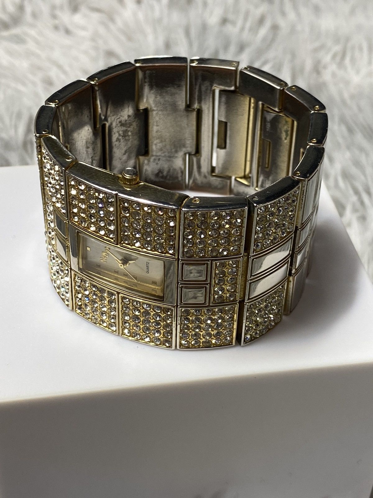 Japanese Brand Gold Crystal Bracelet Watch - Japanese Brand Size ONE SIZE - 1 Thumbnail