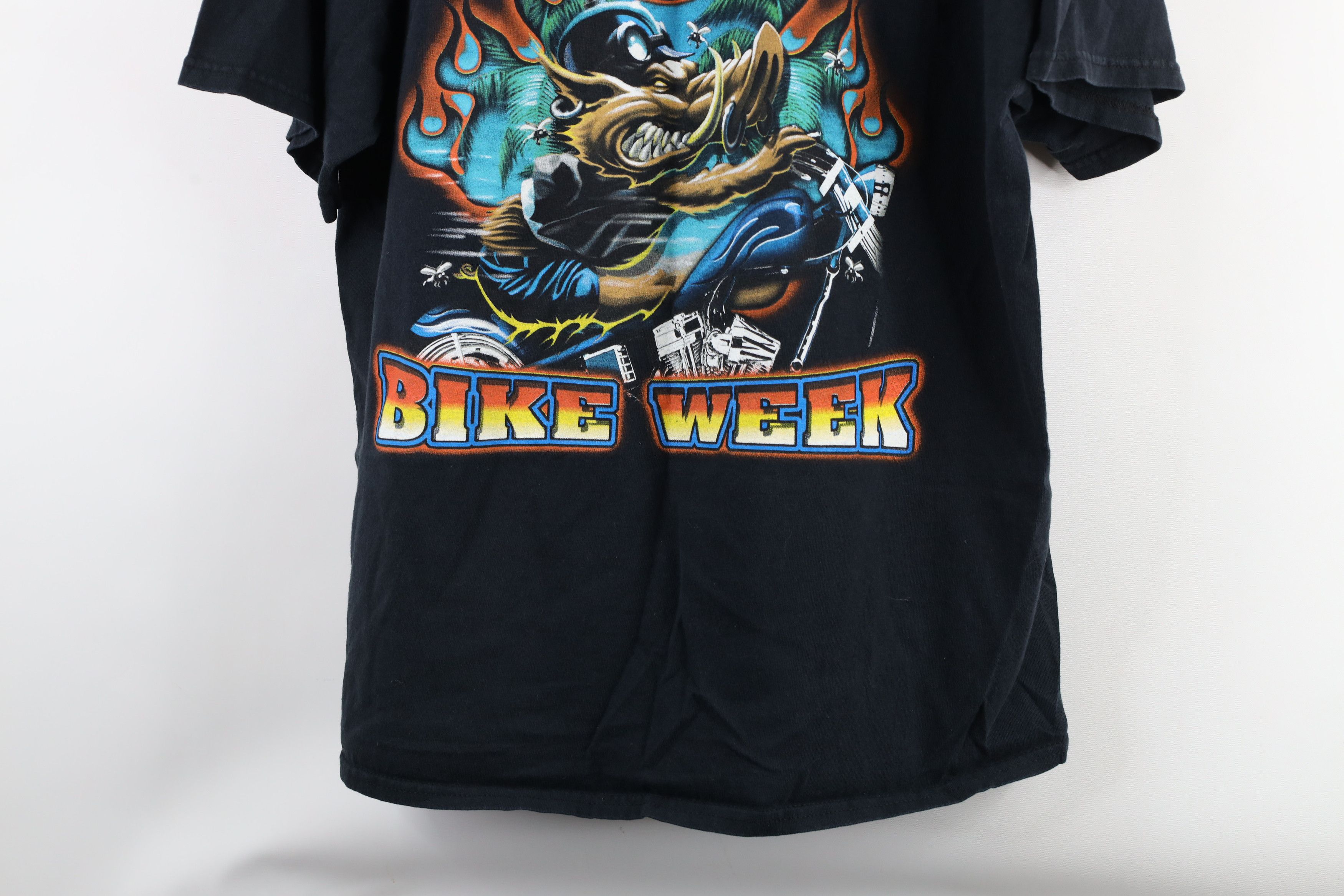 Vintage Vintage Y2K Bike Week Fire Flames Hog Motorcycle T-Shirt Size US XL / EU 56 / 4 - 9 Thumbnail